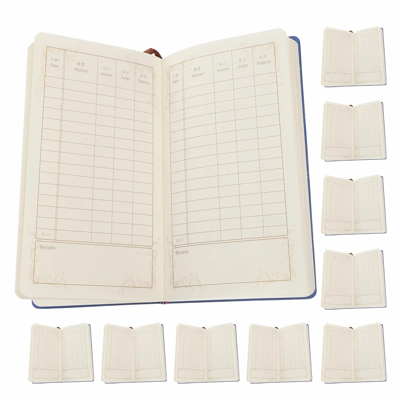 Lurrose Quaderno di Bilancio Finanziario A6 Blu Set da 10 Pezzi Diario di Bilancio Portatile Pianificatore Finanziario Mensile e Organizzatore delle Spese per Uso Quotidiano e Gestione