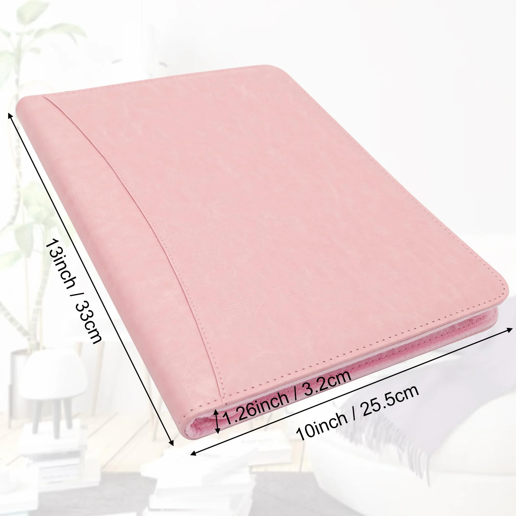 GraduatePro Porta Documenti A4 Pelle Portablocco Con Pinza Impermeabile Rosa