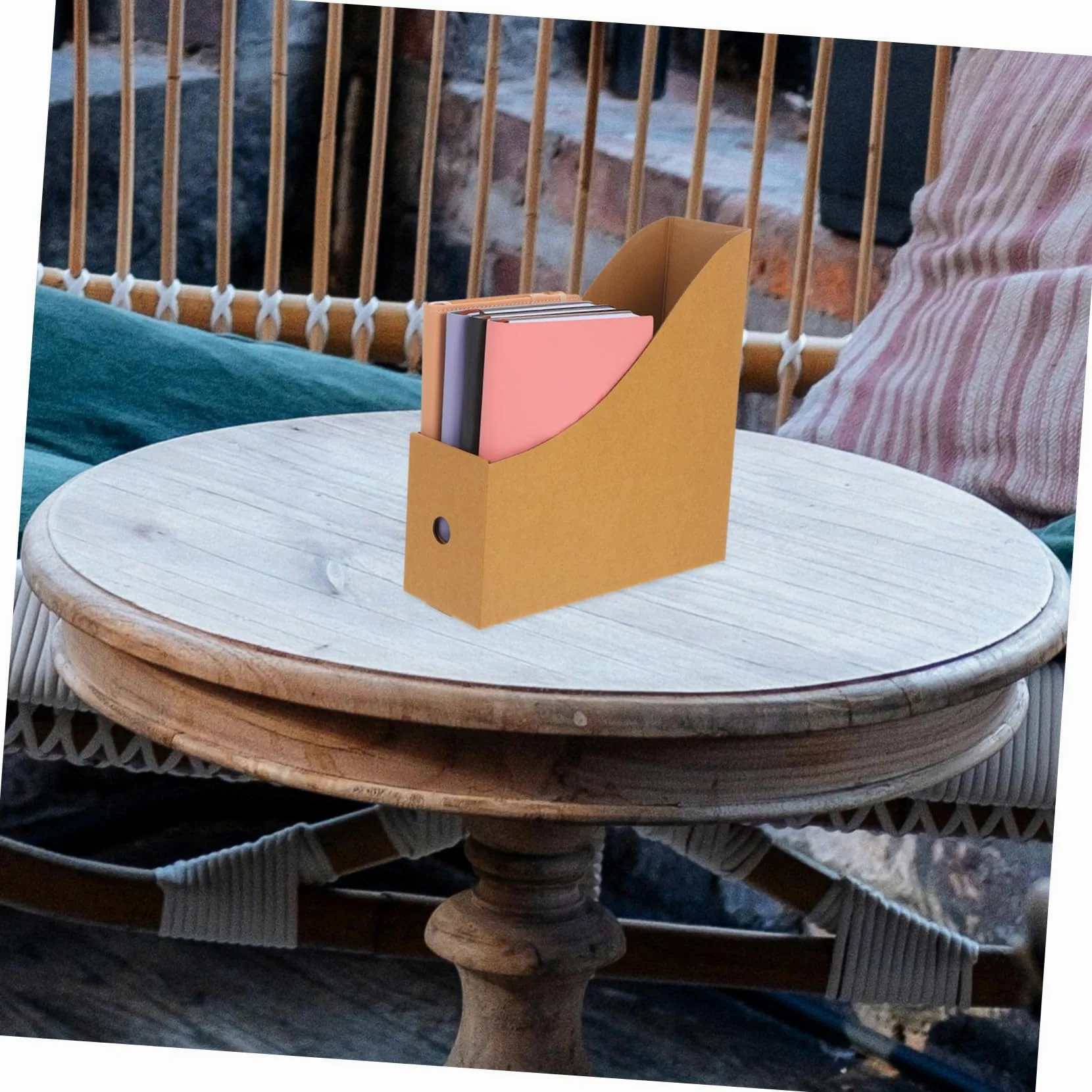 8pezzi Forniture Per Ufficio Scatola Per Libri in Cartone Organizer Per Documenti Porta Riviste Scatola Portaoggetti Tradizionale Marrone Per Aule e Casa