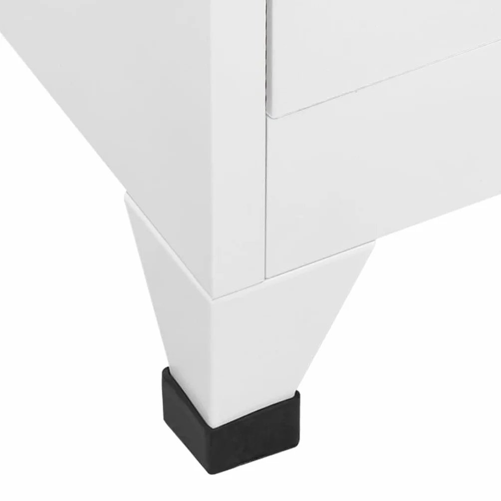 vidaXL Armadietto con Serratura Bianco 90x45x180 cm in Acciaio