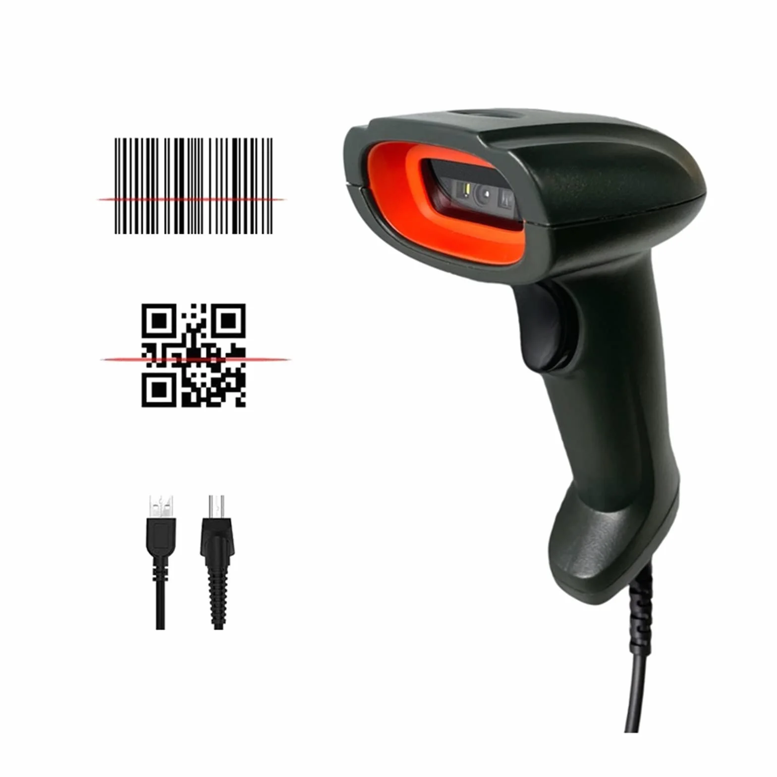 Scanner a Barre a Barre con Scanner a Barre 2D 1D/2D QR Codice Lettore Portatile USB Cablato for l'inventario Pos terminale(HBA-26 Wired)