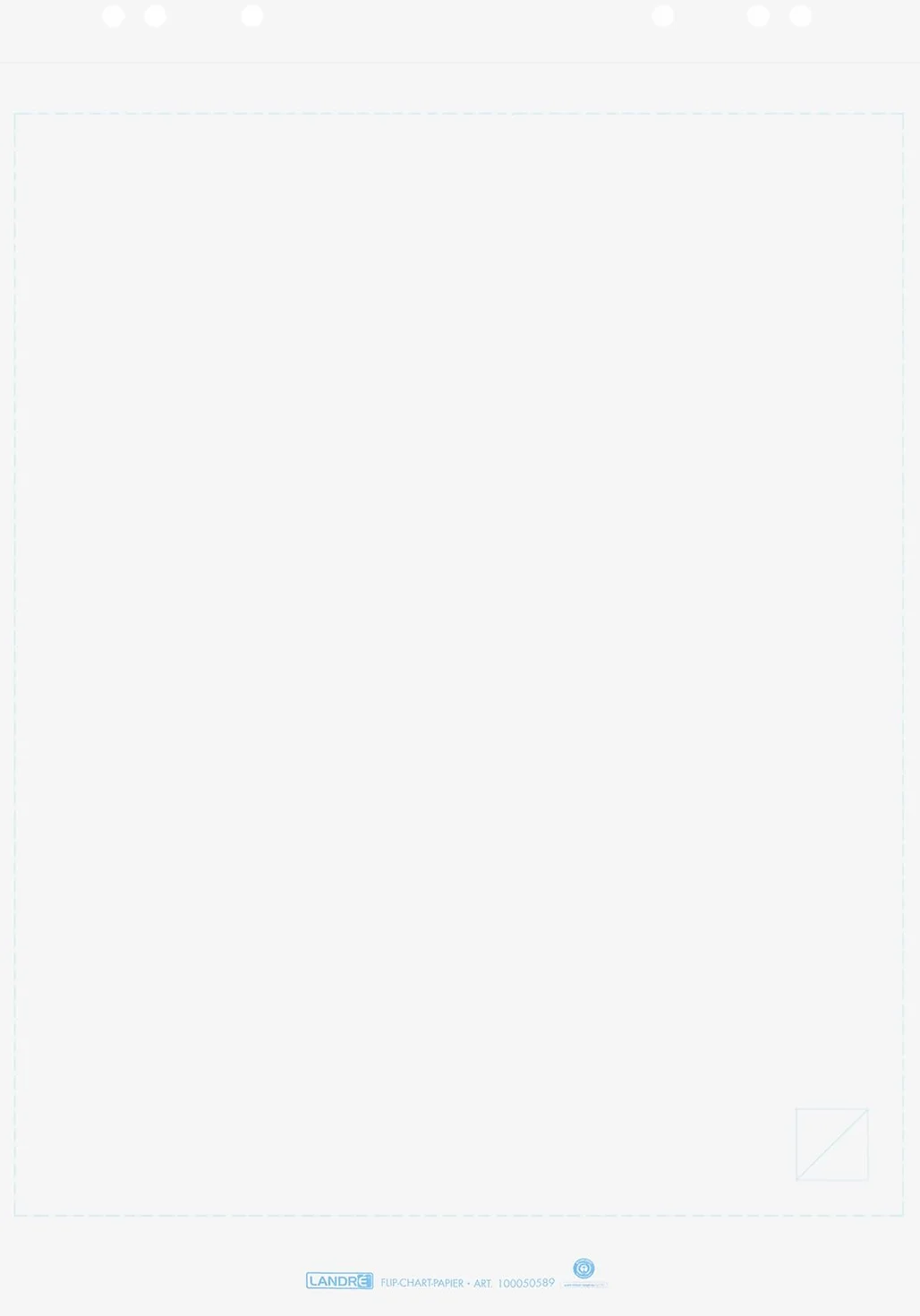 Landre 100050588 - Confezione da 5 blocchi di fogli per lavagna Recycling, 68 x 99 cm, 20 fogli per blocco, 80 g/m², colore: Bianco