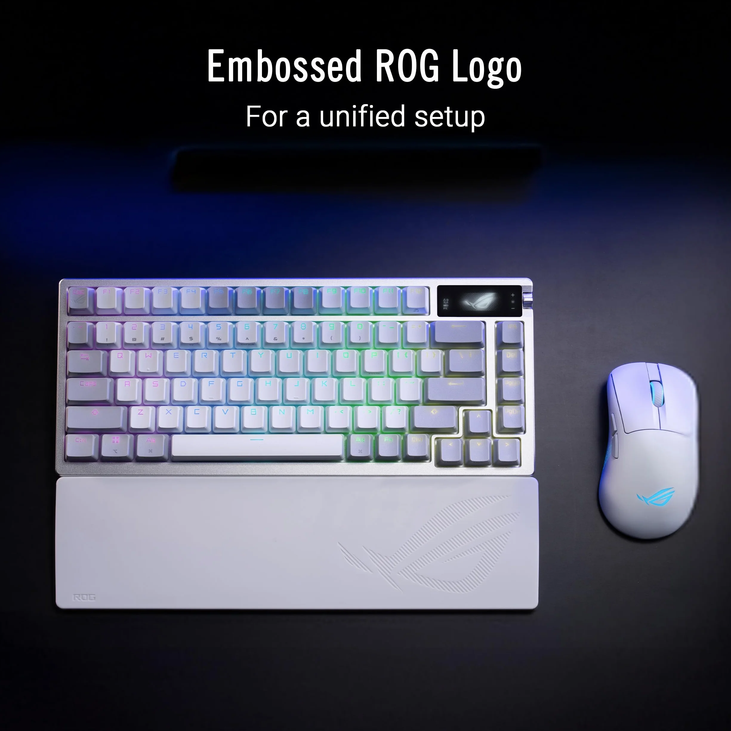 ASUS ROG Poggiapolsi, Compatibile con Tastiere al 75%, Design Ergonomico, Realizzato in Silicone di Alta Qualità, Decorato con il Logo ROG per Uniformità con gli altri Accessori, Nero