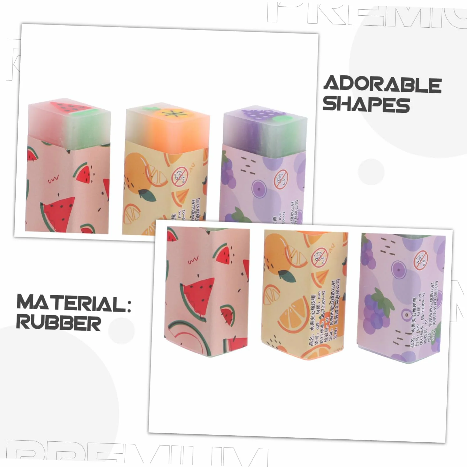 TEHAUX 36pezzi Cancellare Profumate Forma Di Frutta Per Ragazzo Ragazza Cancelleria Divertente e Decorativa Per Scuola e Attività Ricreative