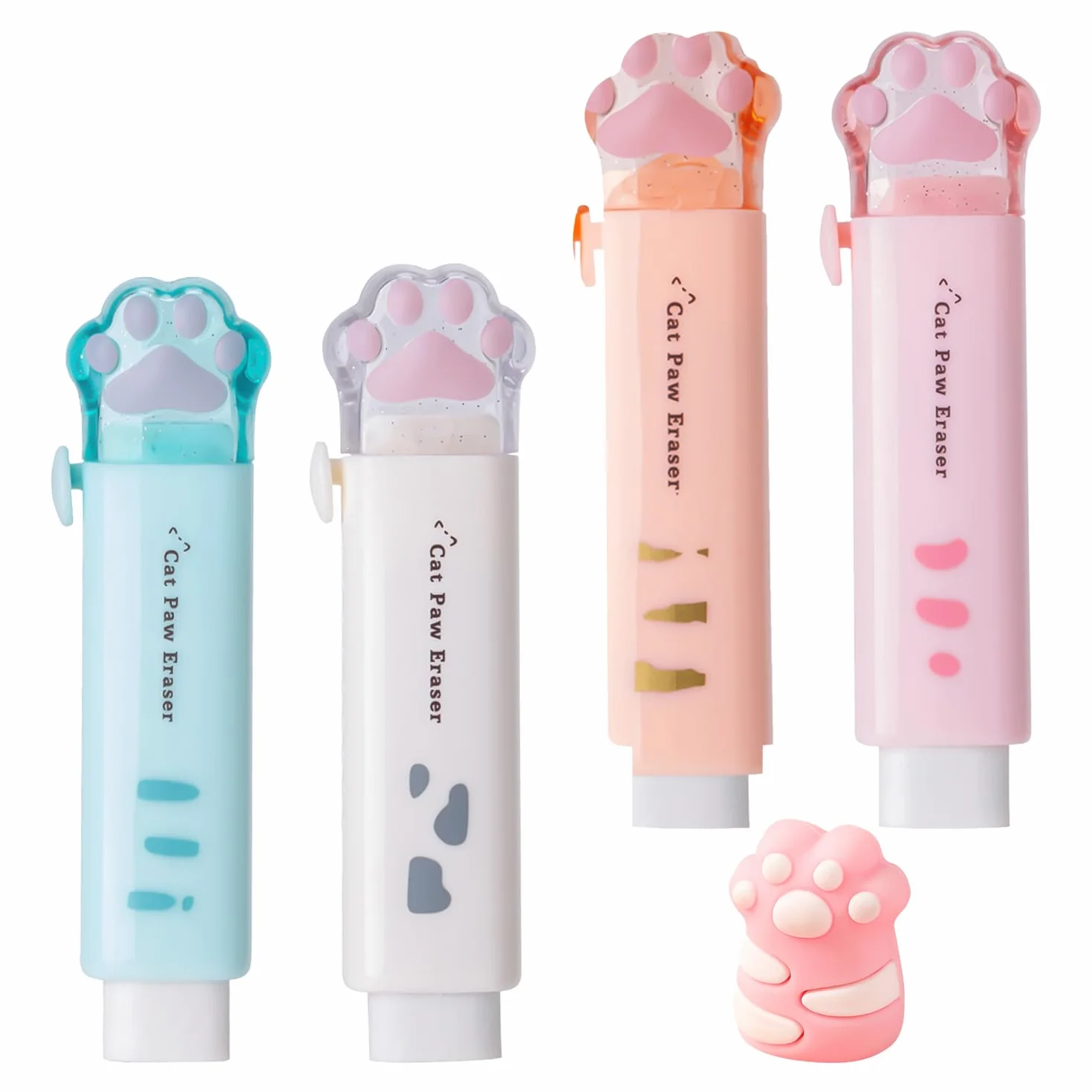 Gomme da Cancellare con Temperamatite Push-Pull, Retrattili, Non Scolorisce, per Ufficio e Scuola