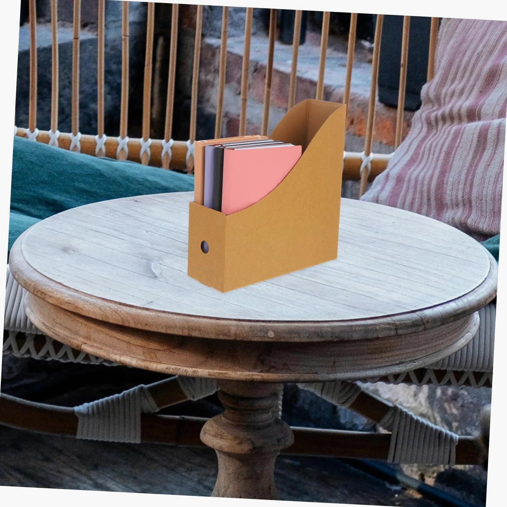 STOBOK 8pezzi Forniture Per Ufficio e Cancelleria Porta Riviste Portadocumenti in Carta Kraft Organizer Da Scrivania Scatola Portadocumenti Contenitori Per Libri Organizer Per Conservazio