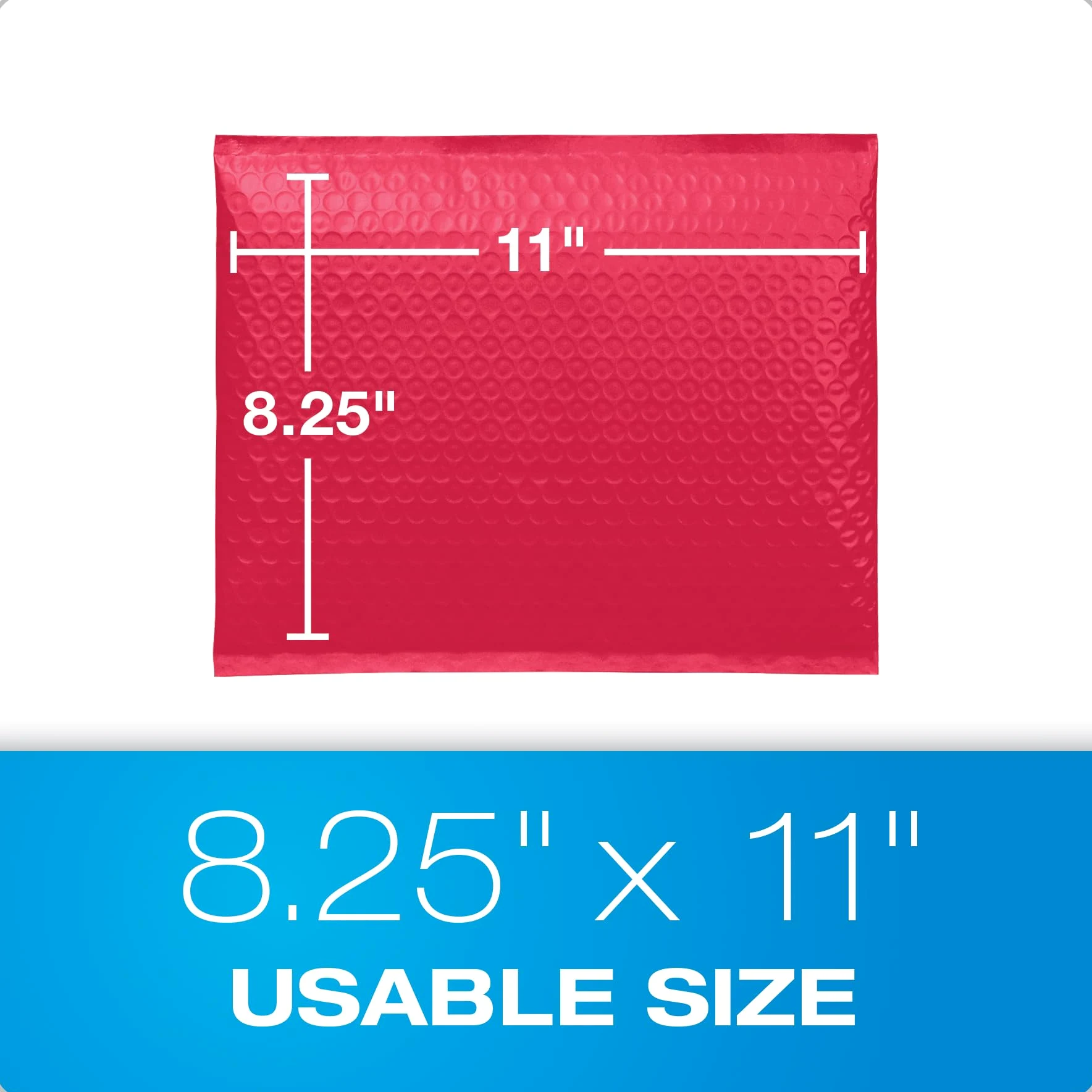 Quality Park Bubble Mailers, 8,25 x 11 buste di spedizione, resistenti all'acqua in poliestere rosso buste imbottite, chiusura a strisce Redi, 25/scatola (QUA85869)