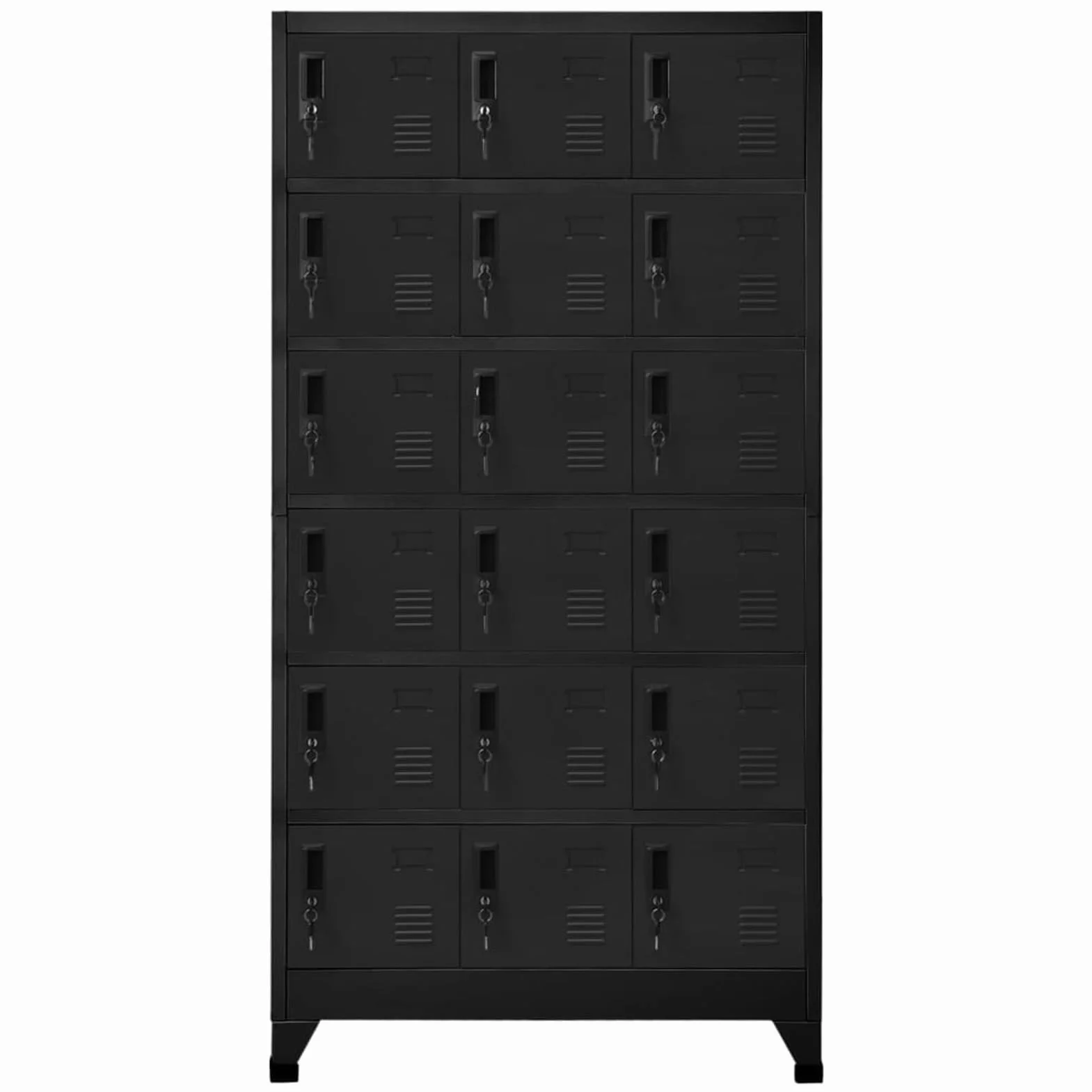 Gecheer Armadietto con Serratura Nero 90x40x180 cm in Acciaio