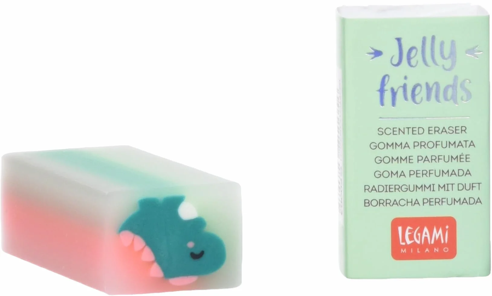Legami GP0003 Gomma Profumata Jelly Friends 2,2x5 cm Tema Dino Aroma Vaniglia