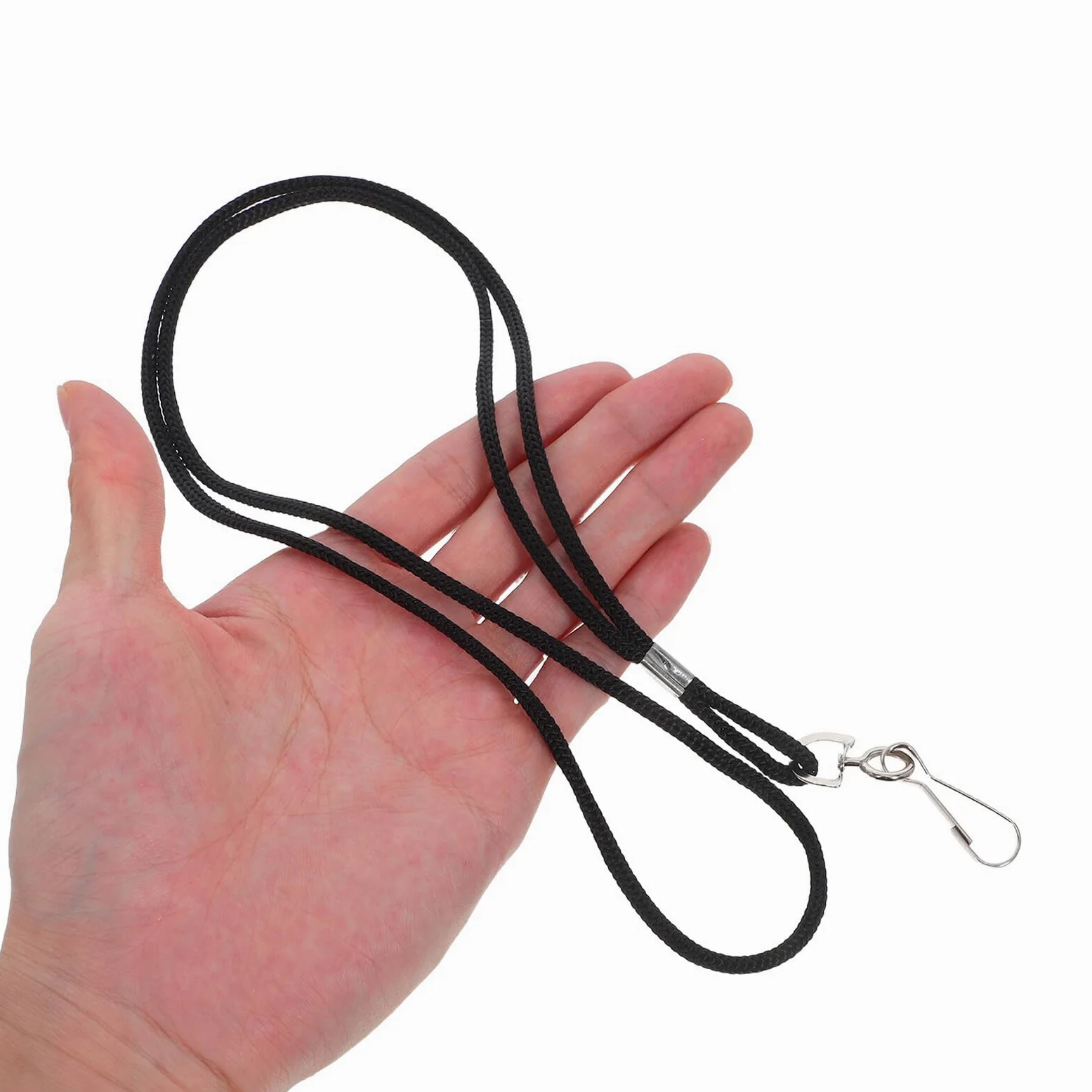 SHINEOFI 100pezzi Cordino Porta Badge in Corda Intrecciata con Gancio Robusto Laccetto da Collo per Badge Identificativi Uso in Ufficio Scuola ed Eventi