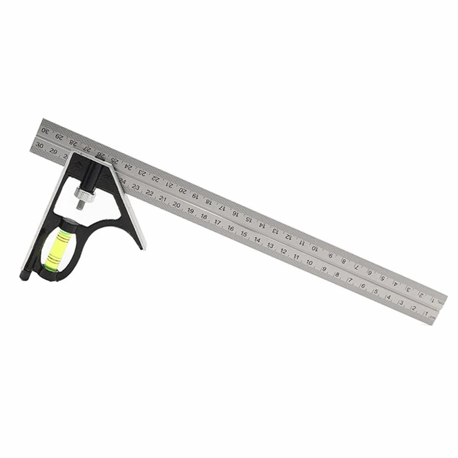 Righello ad angolo retto regolabile da 300 mm con livella a bolla e set di tracciatori, combinazione di 45/90 gradi, senza prova,Righelli(China)