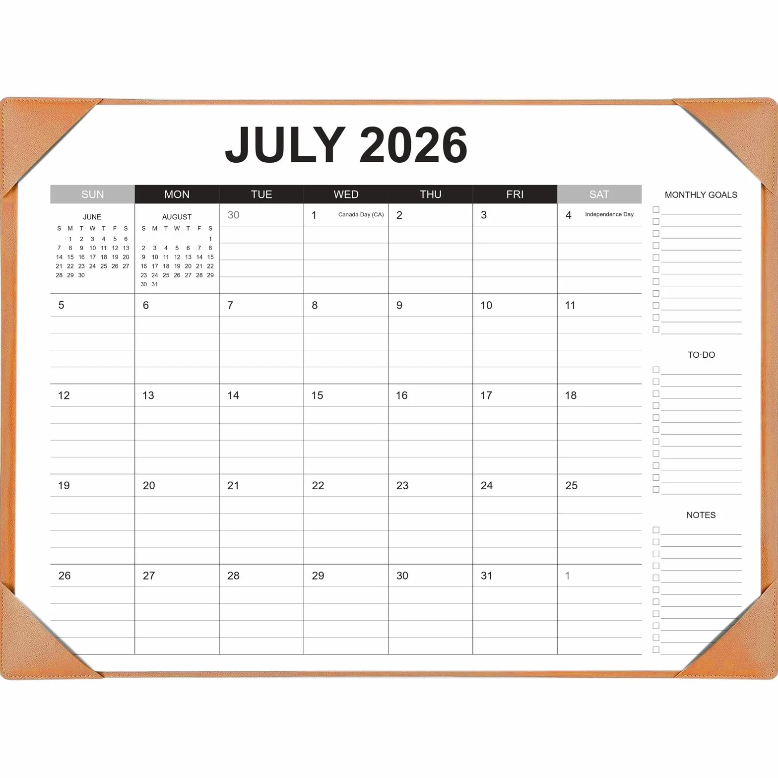 Calendario da scrivania 2026-2027 con tappetino da scrivania, 55,9 x 43,2 cm, grande calendario da scrivania va da gennaio 2026 a giugno 2027, calendario mensile da scrivania per casa e ufficio