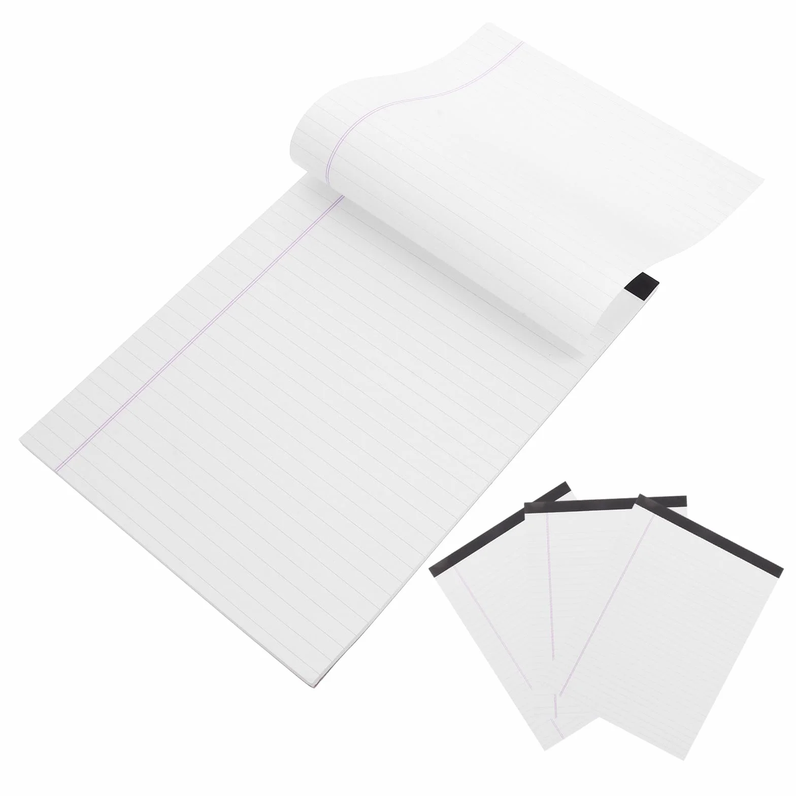 Veemoon Blocco Note Legale Bianco A4 4 Pezzi Carta Rigata Larga Supporto Robusto per Scrittura Portatile per Ufficio e Scuola