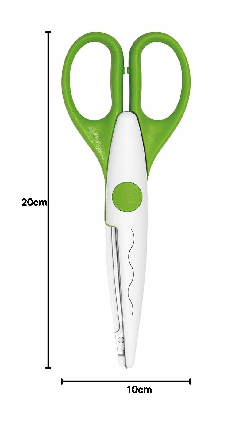 WEDO Forbici creative taglio ondulato 16 cm carta biglietti manico ergonomico zielony