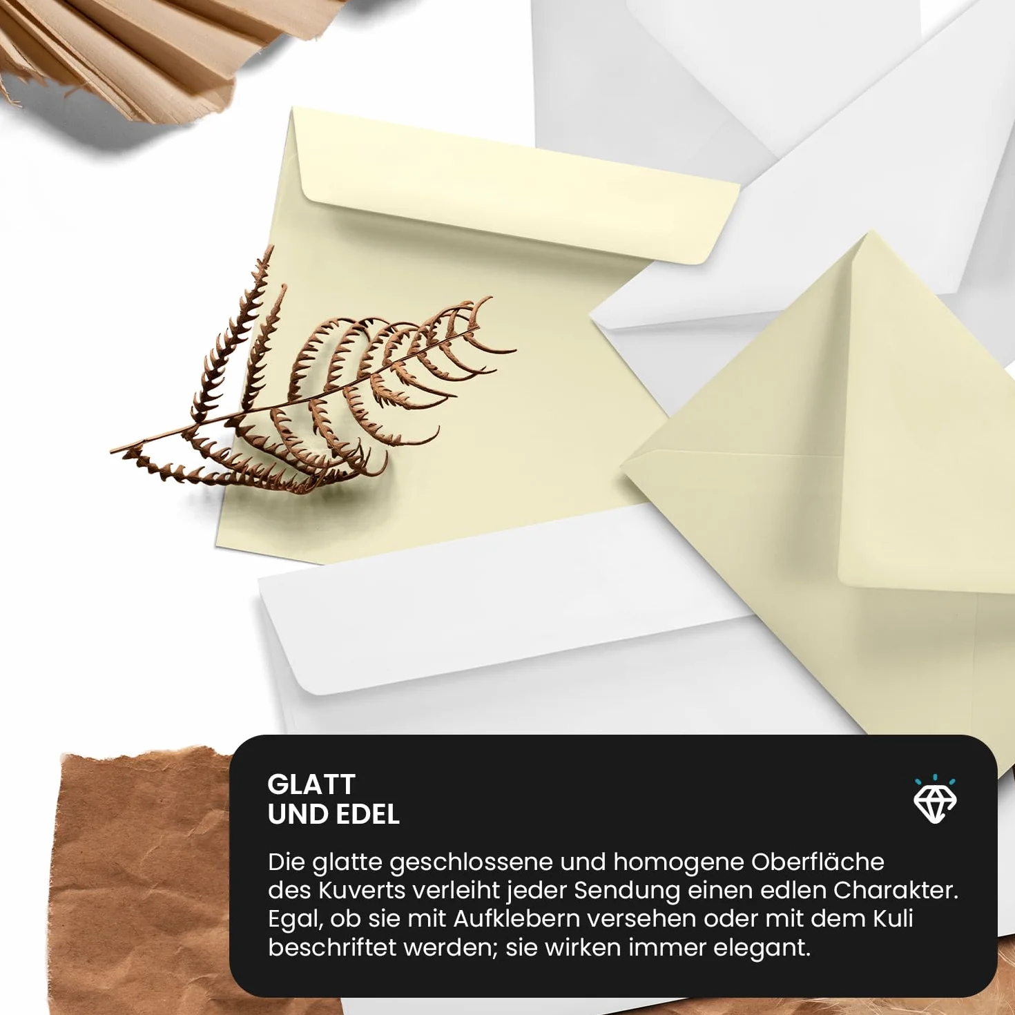 Aster Smooth Ivory Netuno 100 buste da lettera avorio C6 11,4 x 16,2 cm 120g