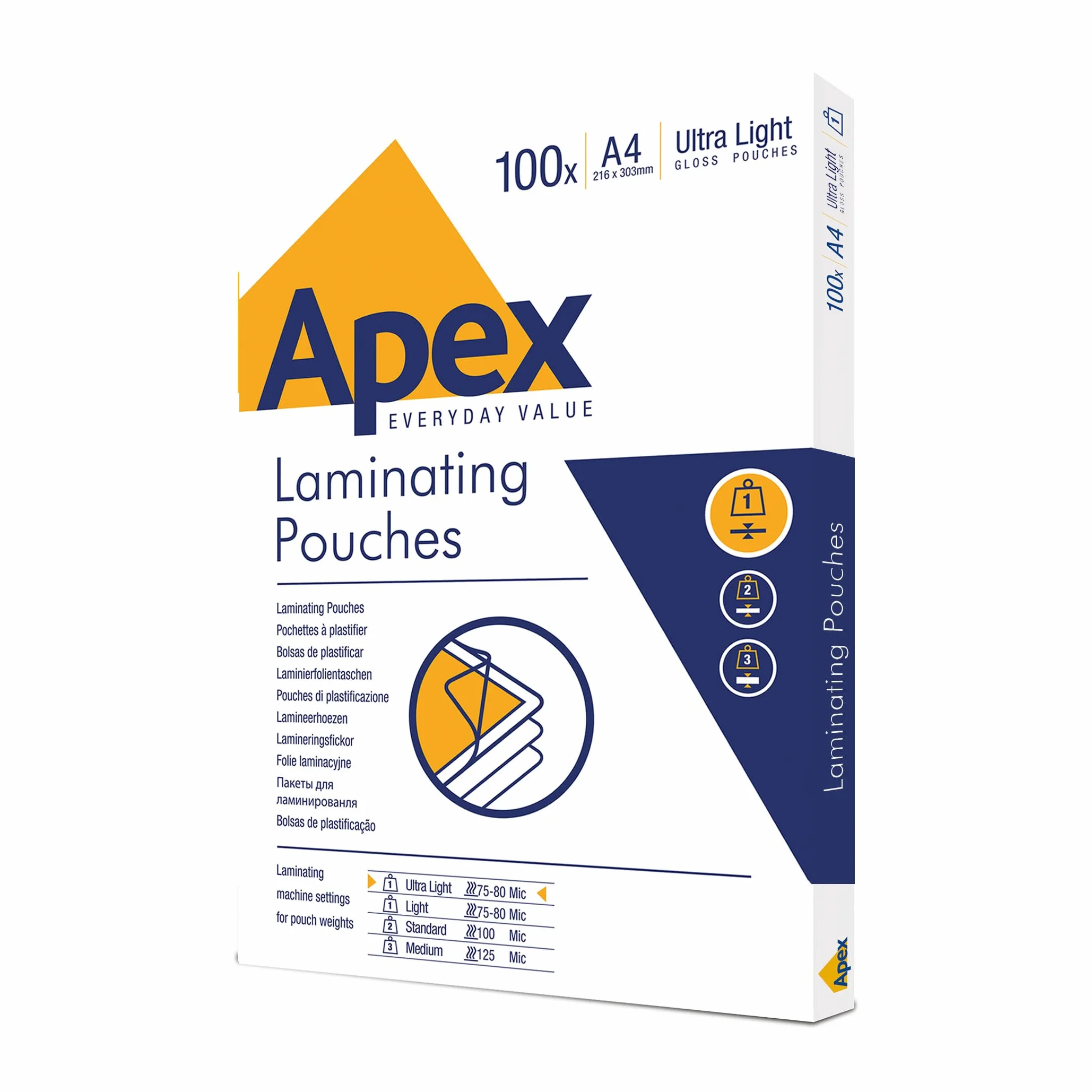 Fellowes Apex A4 Pouches plastificazione lucida 100 fogli Super-Flex