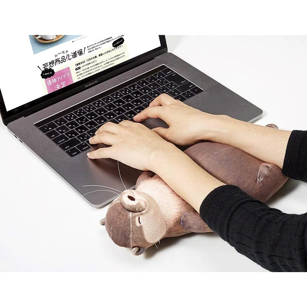 40cm Bambola Di Lontra Carina, Poggiapolsi Mouse, Astuccio Portapenne, Supporto da Polso da Tavolo per Tastiera di Computer Laptop