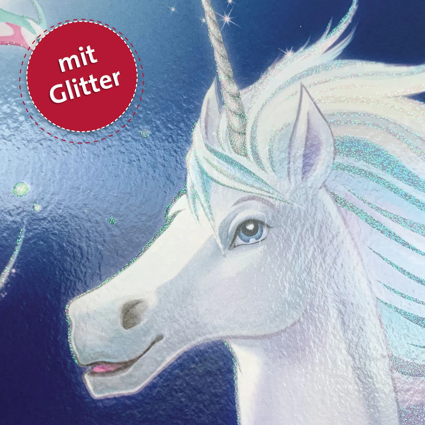 ROTH Cono scolastico grande unicorno lunare 70 cm – Glitter rosso con tappo in feltro