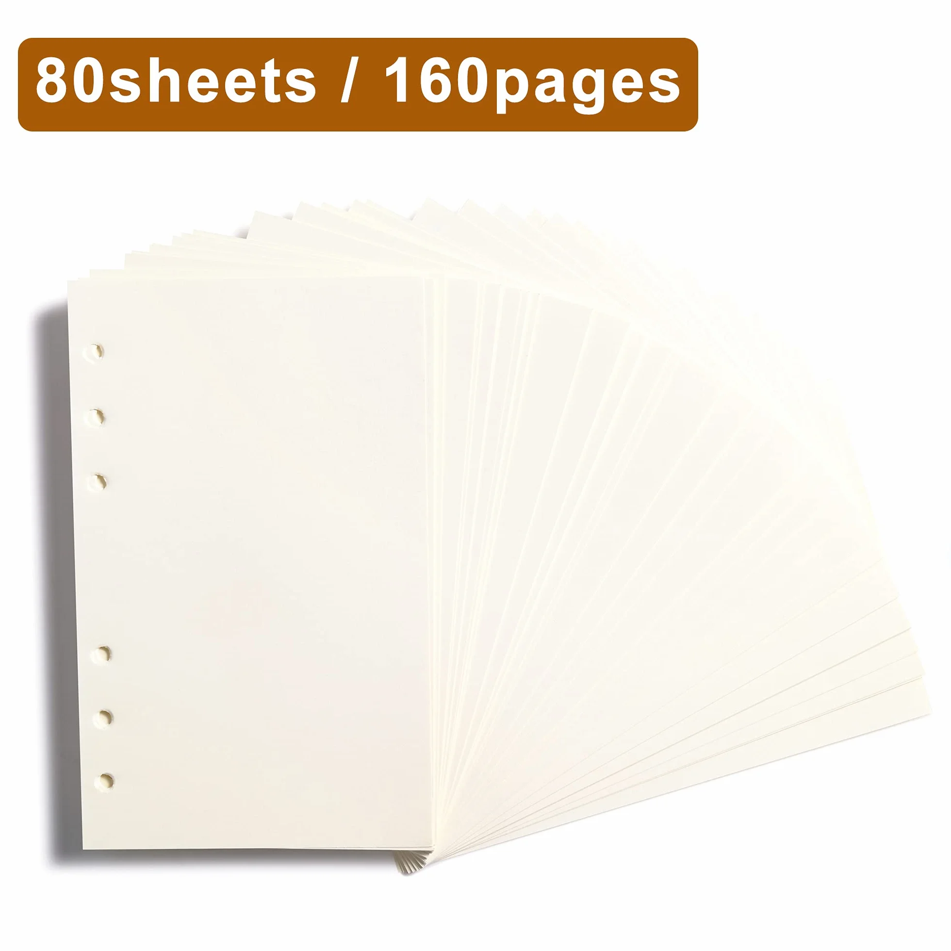 Carta di ricarica bianca A6 6 fori 80 fogli 160 pagine 10,4 x 16,8 cm beige (2)