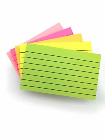 Evergreen Goods - Foglietti adesivi a righe color pastello, per liste di cose da fare e revisioni, per ufficio, scuola, riunioni (18 blocchetti, colori fluo, 7,6 x 12,7 cm)