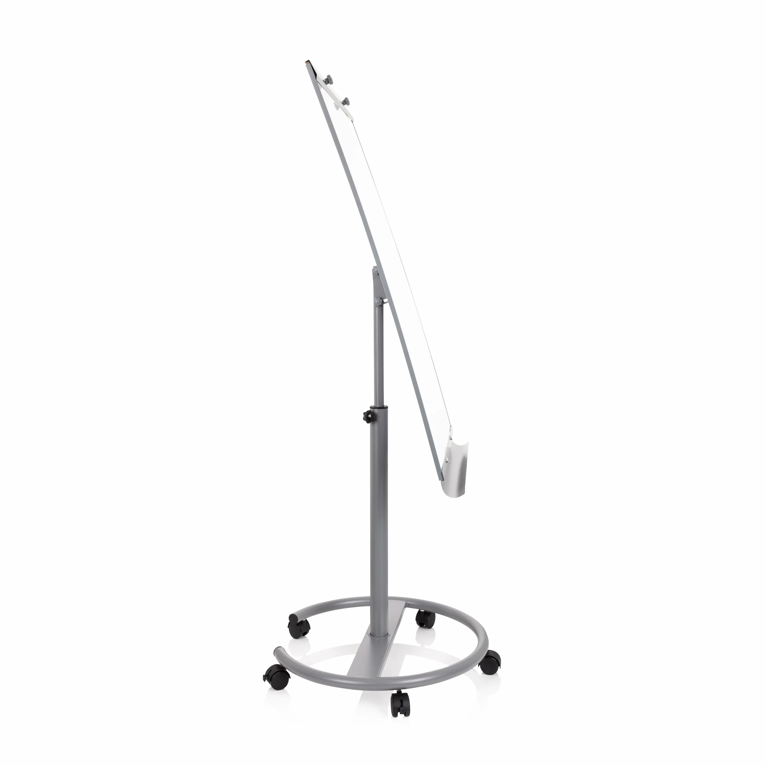 HJH Office 830023 - Lavagna mobile 2 in 1, con supporto, regolabile in altezza e inclinabile, 93,5 x 63 cm, colore: Argento