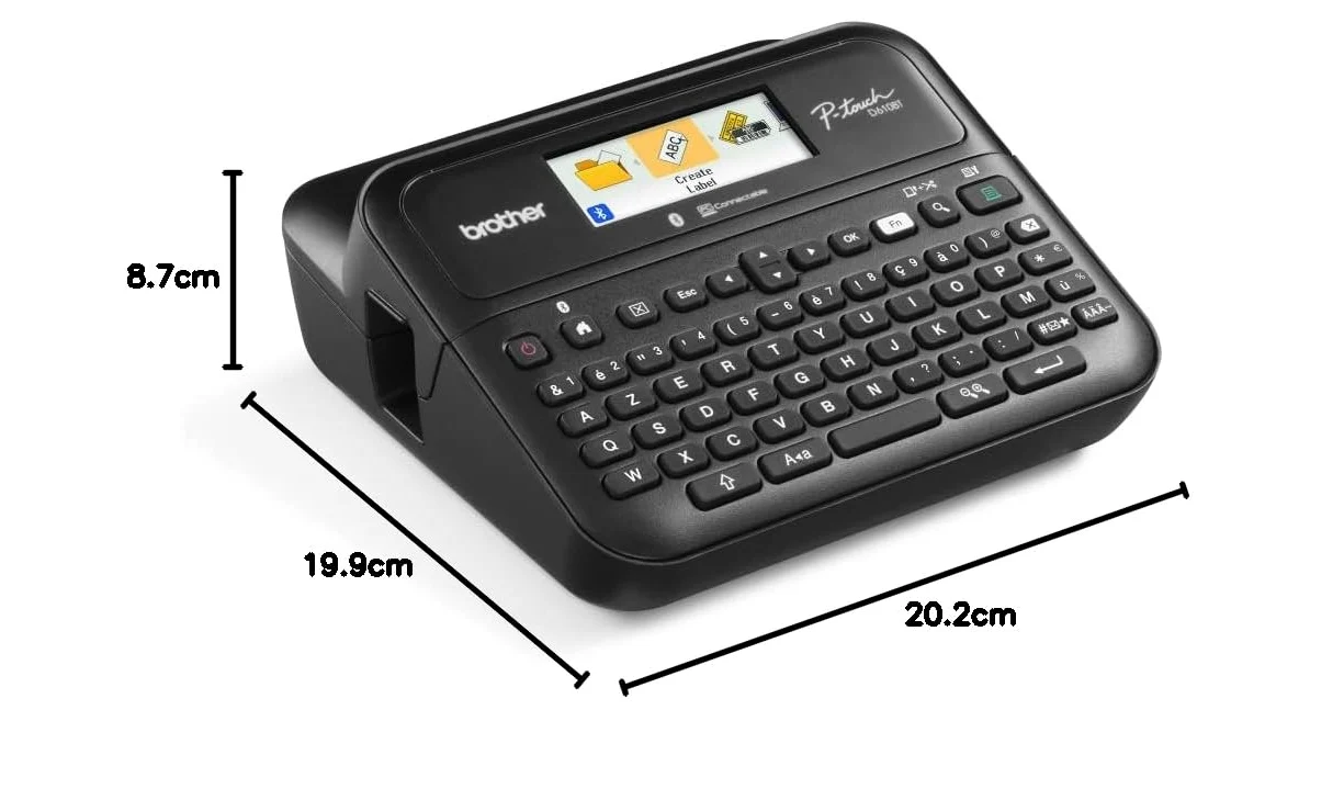 Brother PTD610BTVP | Etichettatrice Desktop Professionale | Collegabile a PC | Tastiera QWERTY |Display LCD | Nastri TZE fino a 24 mm | Valigetta e alimentatori inclusi