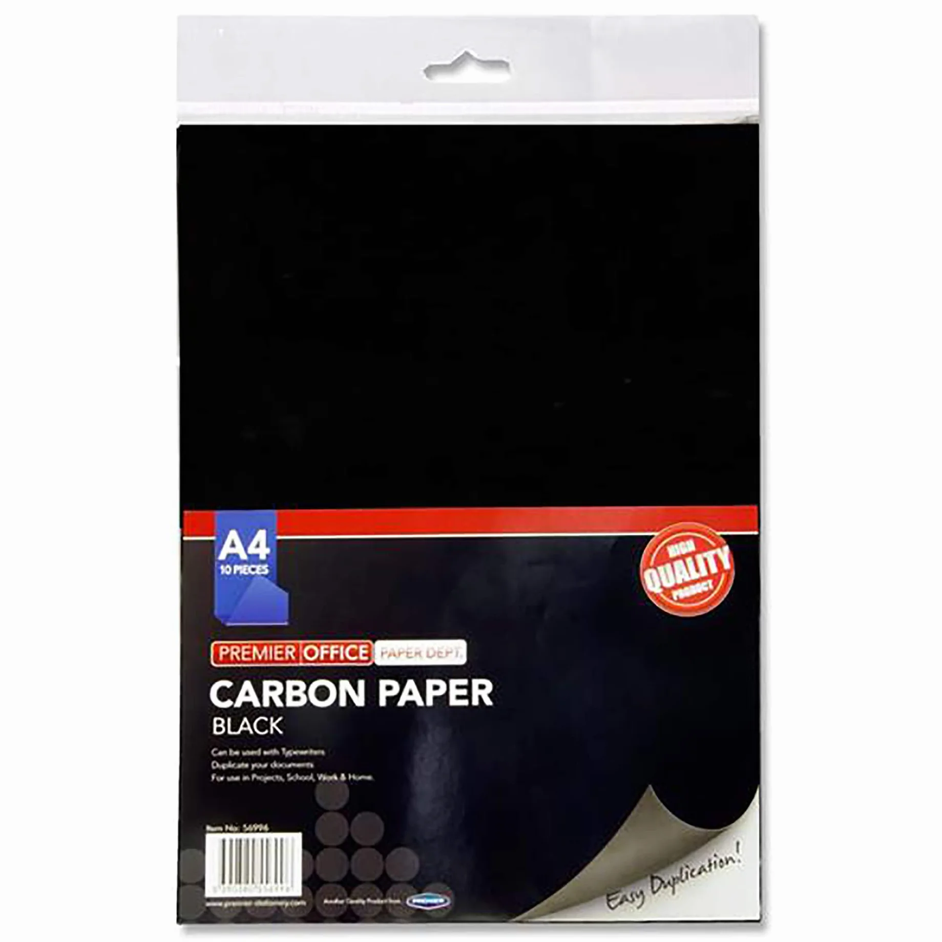 Premier Stationery Carta in carbonio A4 10 fogli Nero
