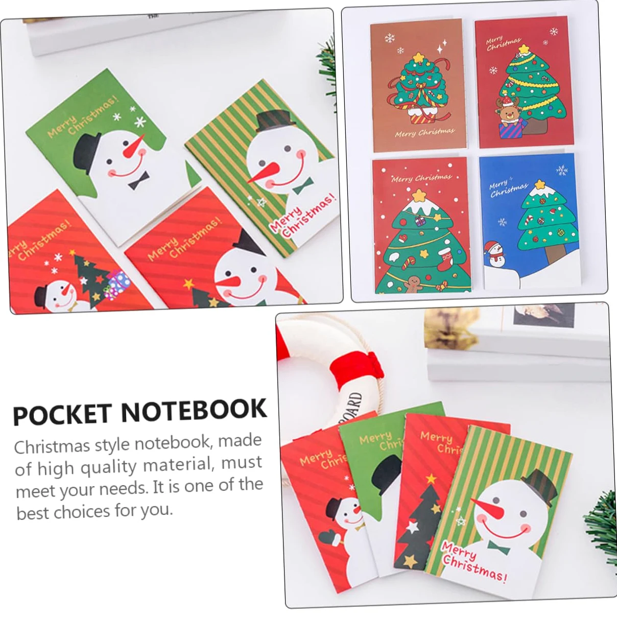 Homoyoyo 48 Pezzi Quaderni Natalizi Tascabili Design Cartone Animato con Natale Notebook Leggeri e Colorati per Scrittura e