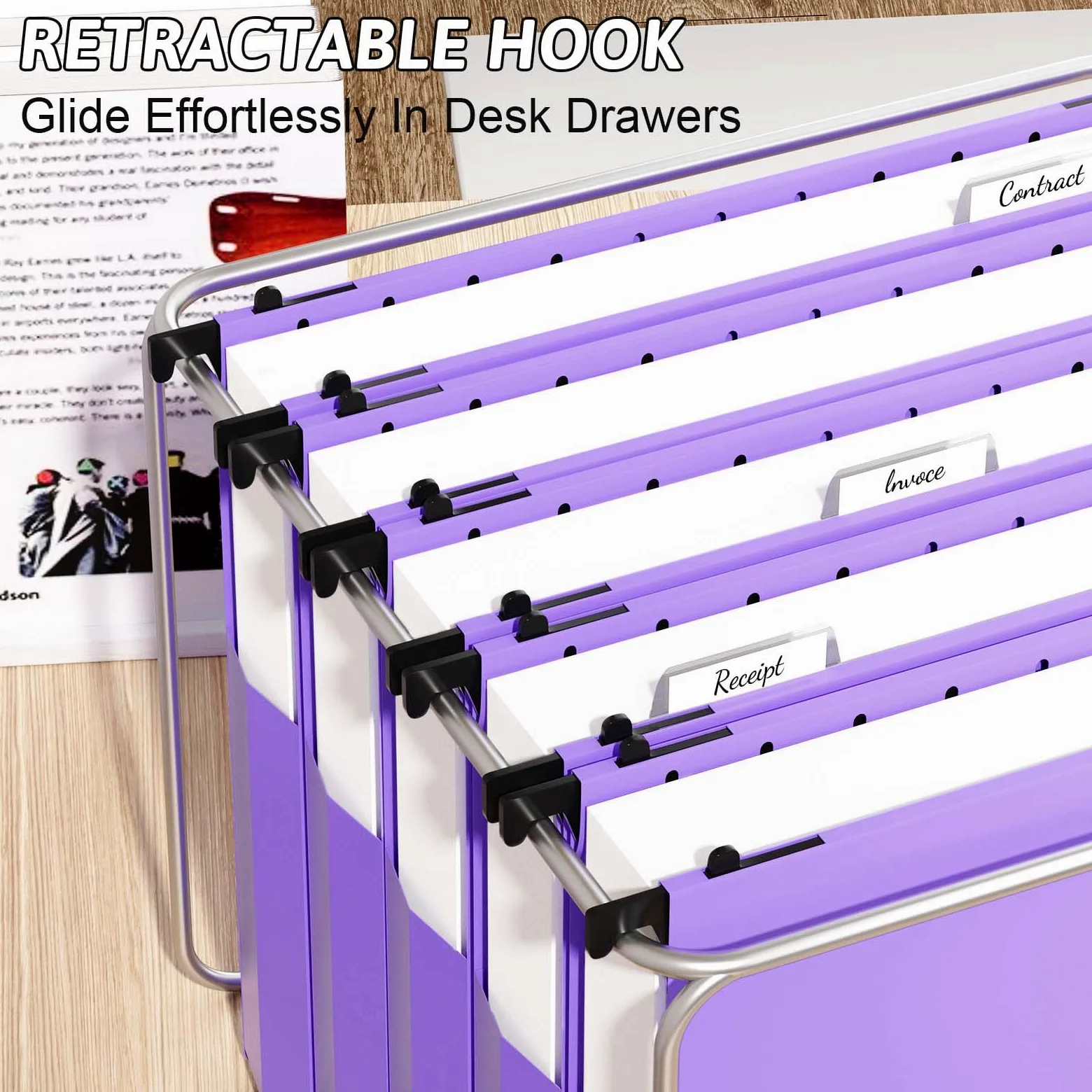 Cartella in plastica extra capiente da appendere, formato lettera, confezione da 12 cartelle rinforzate, design espandibile sui lati, resistente, espansione da 5 cm, organizer da appendere