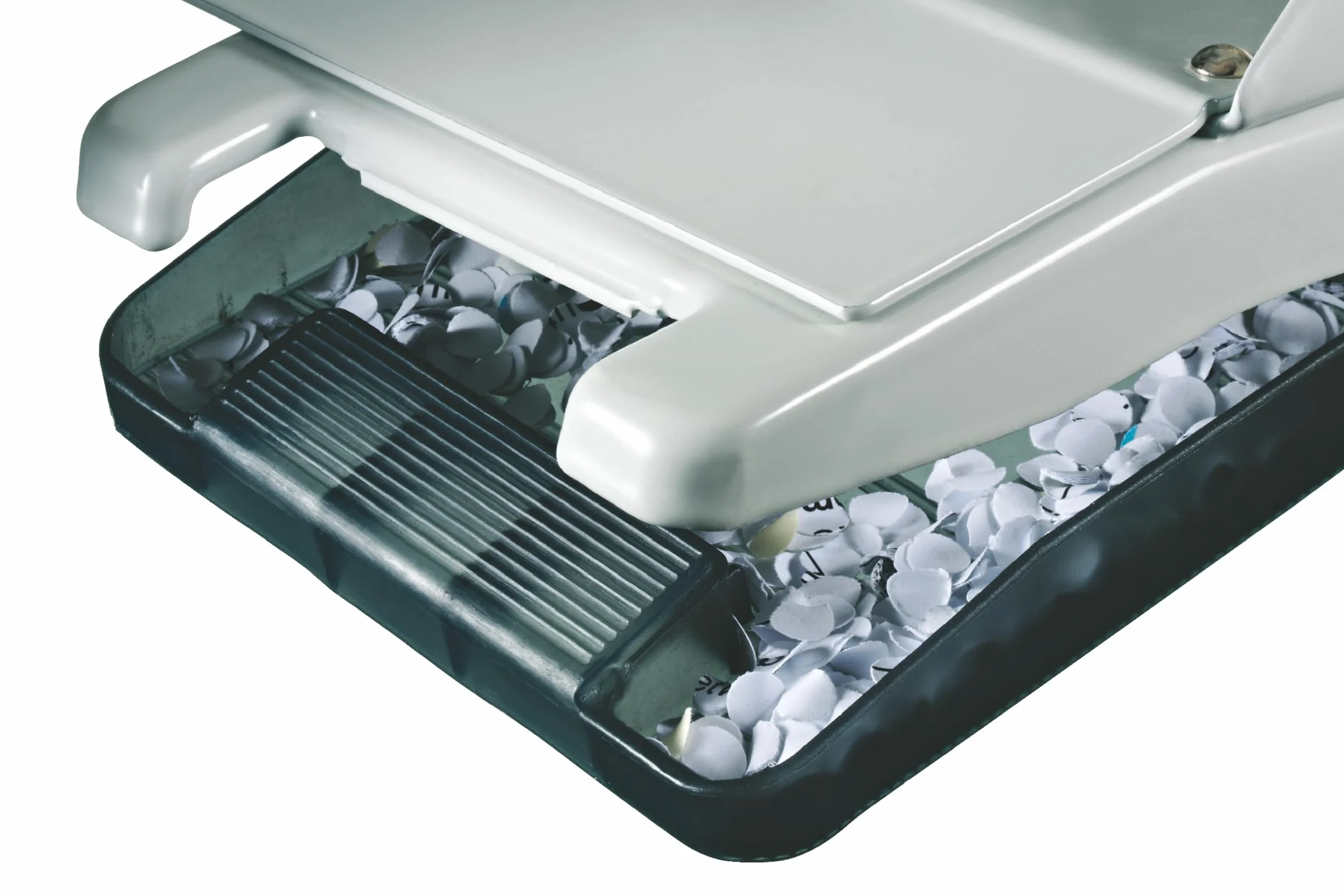 Leitz Perforatrice da Ufficio a 4 Fori, Capacità fino a 40 fogli, Grigio Chiaro, Metallo, Guida di Arresto con Barra di Selezione del Formato, 51320085