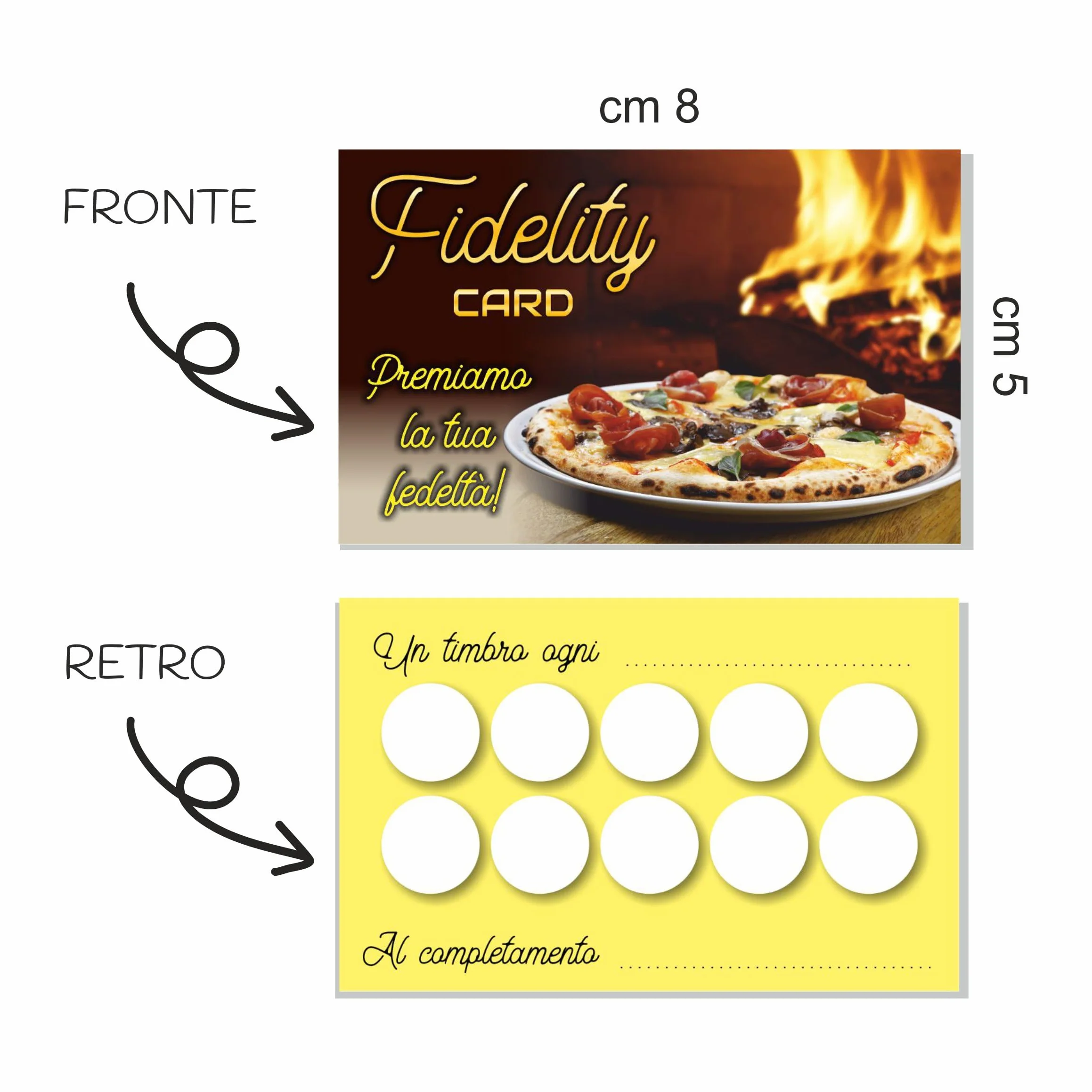 GHIBLI Tessere Fedeltà Pizzeria 10 Caselle Timbrare Fidelity Card Pizza Omaggio Carte Punti 10 Pizze Gratis