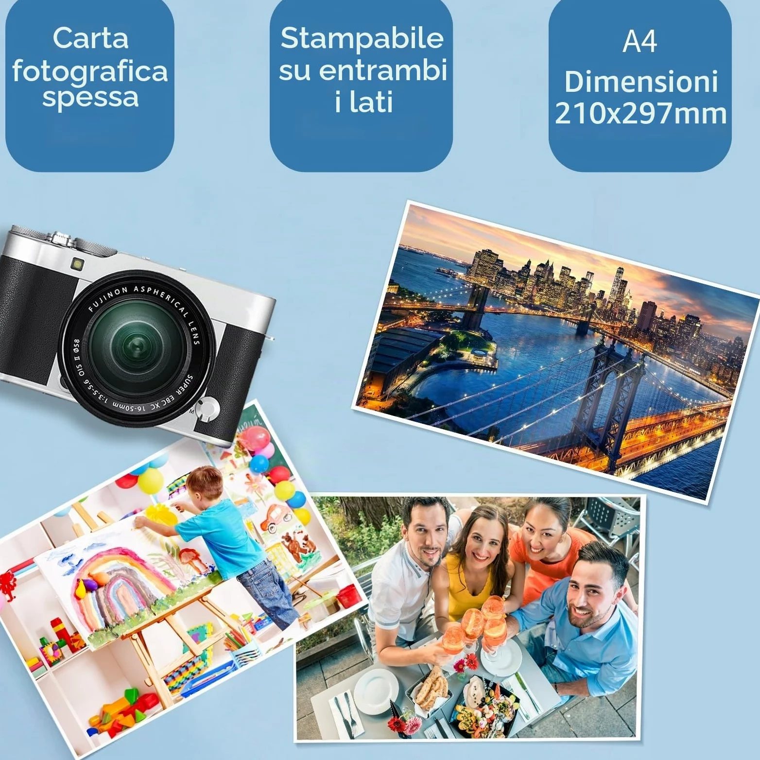 A4 spessa 300gsm doppia carta fotografica lucida Stampabile a getto di inchiostro 100sheets carta pesante