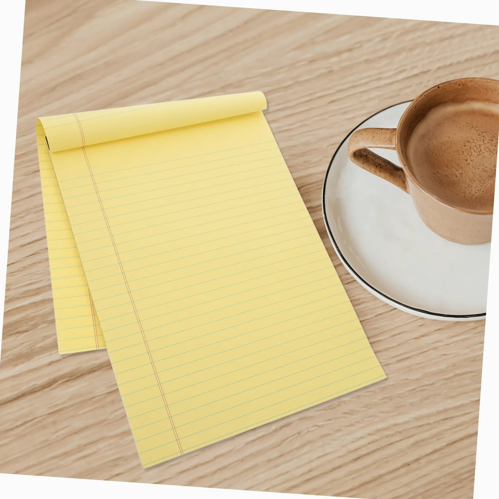 Blocchi Note A4 4 Pezzi in Carta Gialla, Fogli a Righe | Design senza Data, Facile da Riporre, Scrittura Fluida, Strappo Rapido, Ufficio e Regalo Capodanno