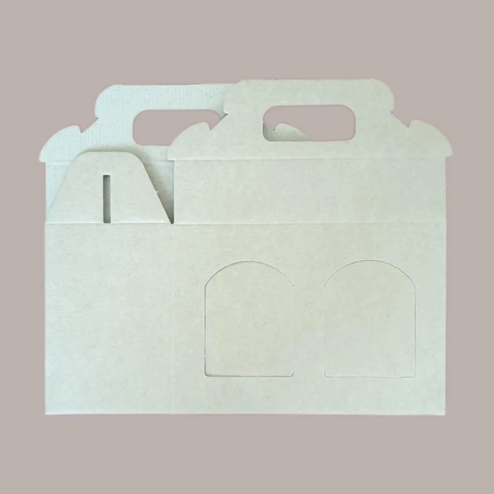 Lucgel Scatola Astuccio Porta 2 Vasetti Salse Creme in Cartoncino Avana 170x80H120mm 10 pezzi