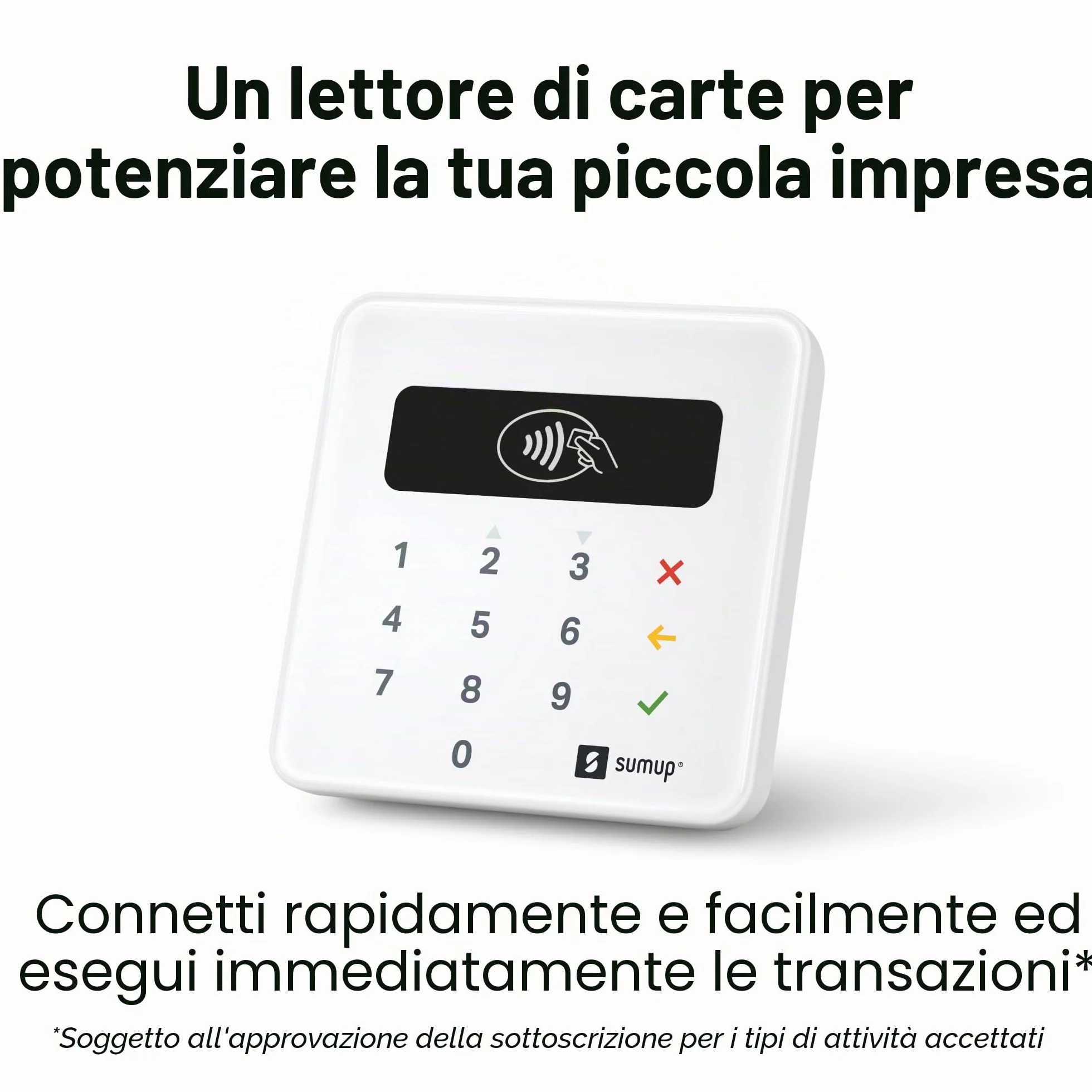 SumUp Plus Lettore di Schede Bluetooth - NFC RFID Lettore di Carte di Credito per Smartphone