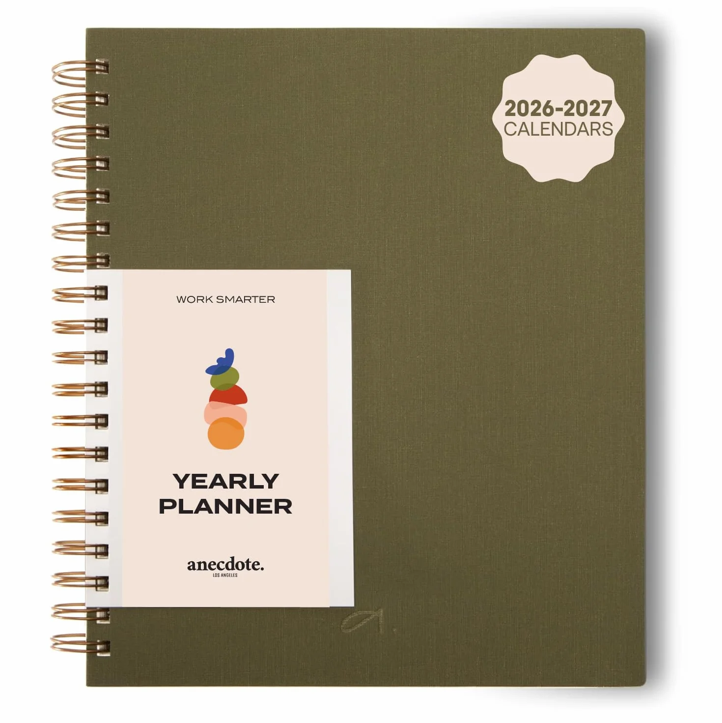 Agenda Aneddote 2024. Agenda settimanale a spirale, 21,6 x 25,4 cm, settimanale e mensile 2024-2025, presenta una copertina Buckram per biblioteca, spirale in ottone e carta resistente alle sbavature