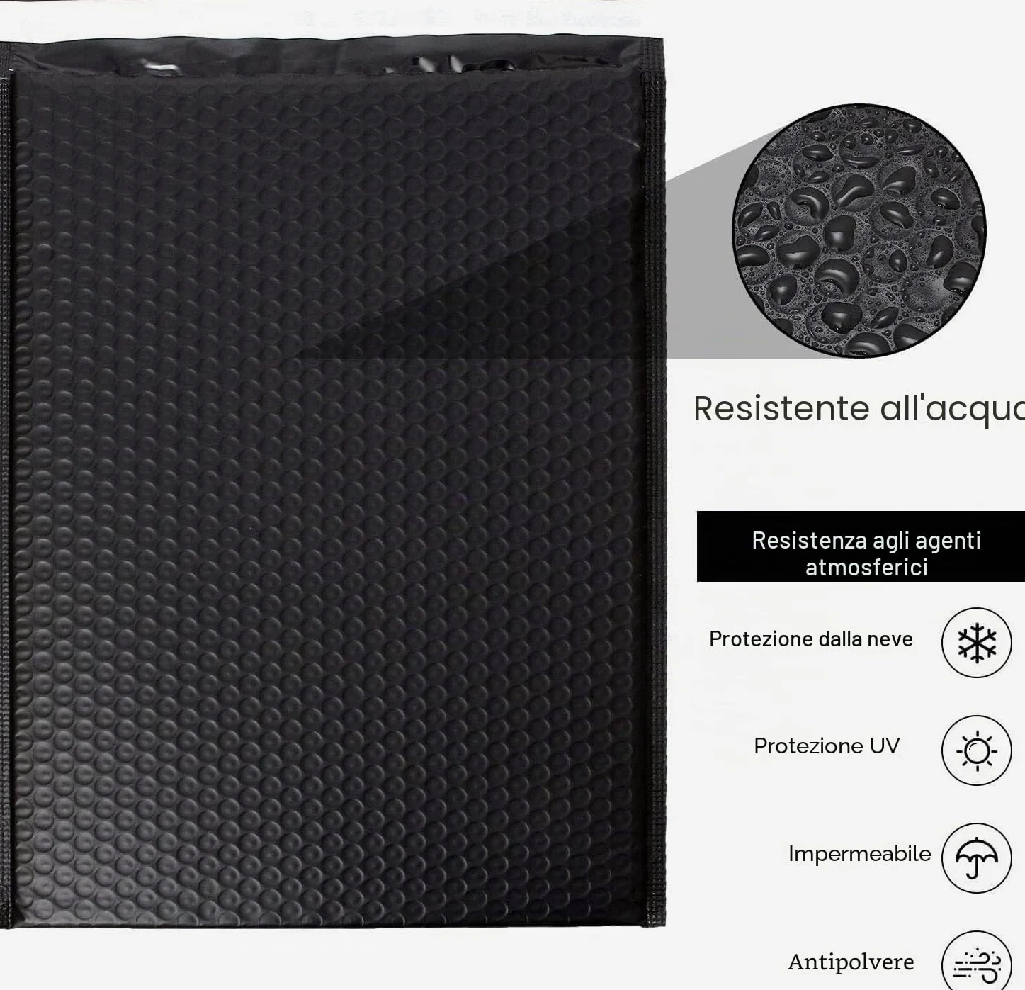 30 pezzi imbottiti autosigillanti, 25,4x33cm poli buste a bolle d'aria busta impermeabile Mailer Wrap, nero busta di schiuma per l'imballaggio