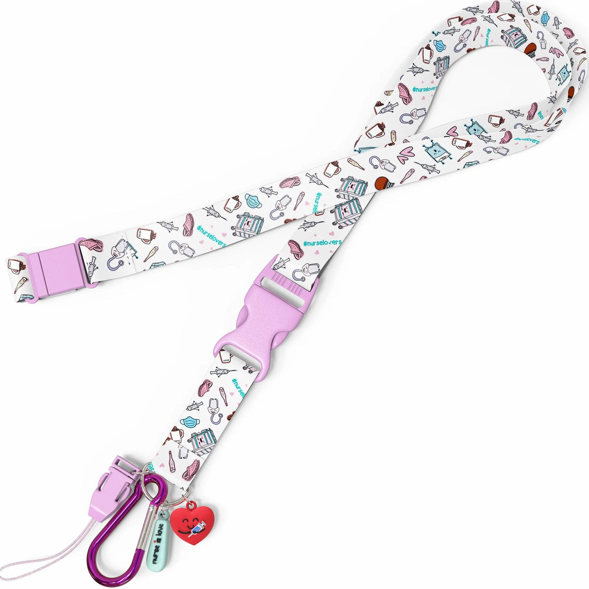 Porta Badge da Collo per Infermiera - Portachiavi Collo Cordino per Forbici Infermiere, Clip e Moschettone, Accessori Regali Infermieri