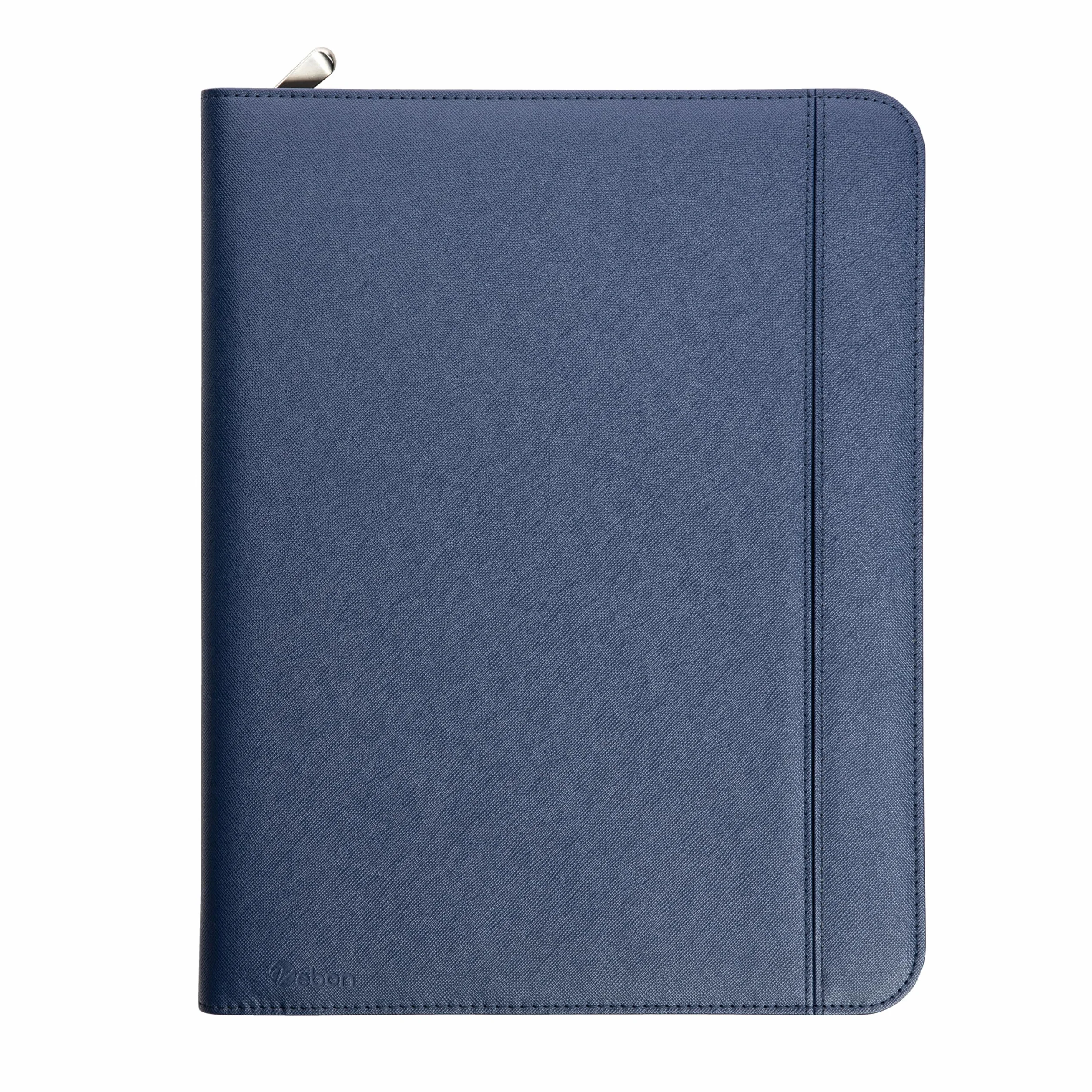Vebon Cartella A4 grande Roma doppia cerniera portacarte borsa laptop pelle sintetica blu zaffiro 34 x 28 x 3 cm