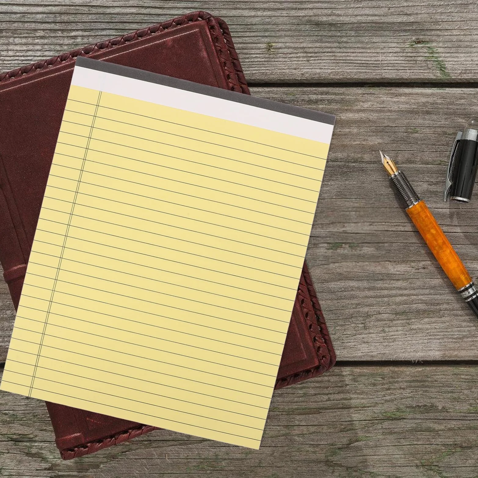 Blocchi Note Legali 10 Pezzi Carta Gialla Righe Strette Stampata su Entrambi i Lati 30 Pagine Ciascuno per Scuola e Attività Quotidiane