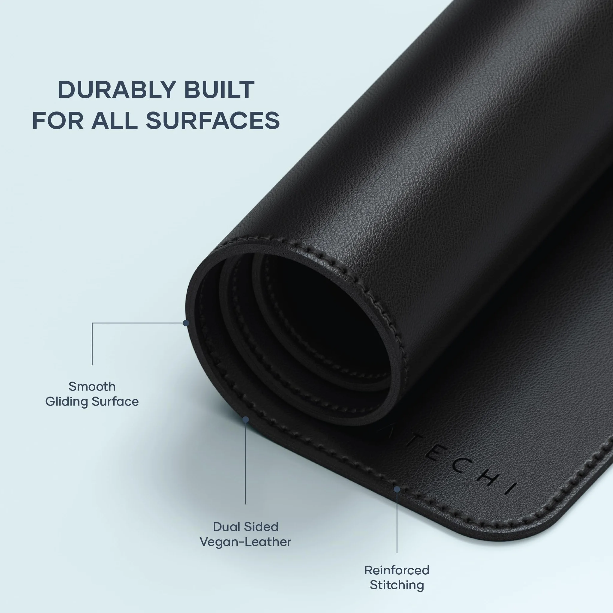 SATECHI Tappetino Mouse XXL 68 x 32 cm, Tappetino Scrivania Grande in PU Premium – Nero