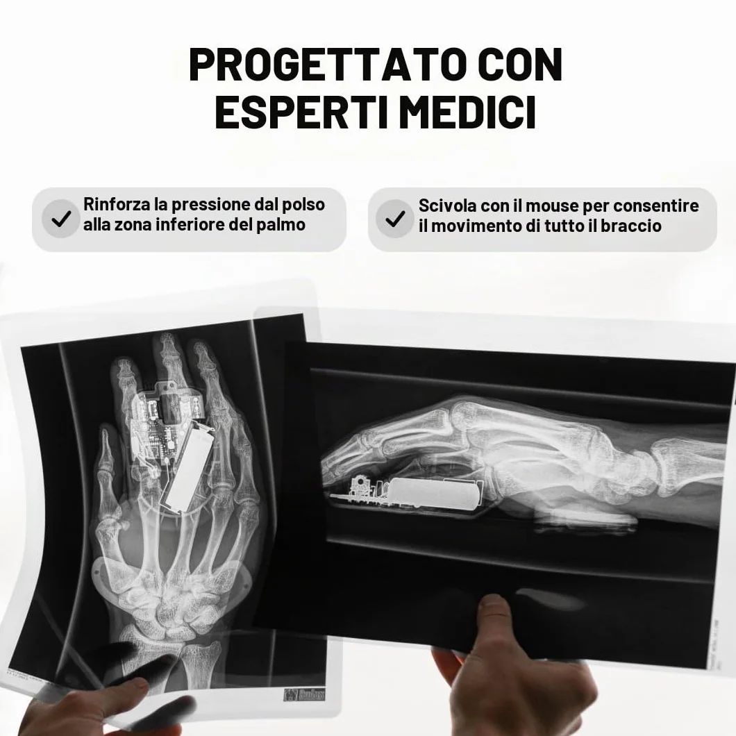 DELTAHUB Carpio 2.0 Poggiapolsi ergonomico per mouse destrorsi per tunnel carpale sollievo dolore anti-fatica