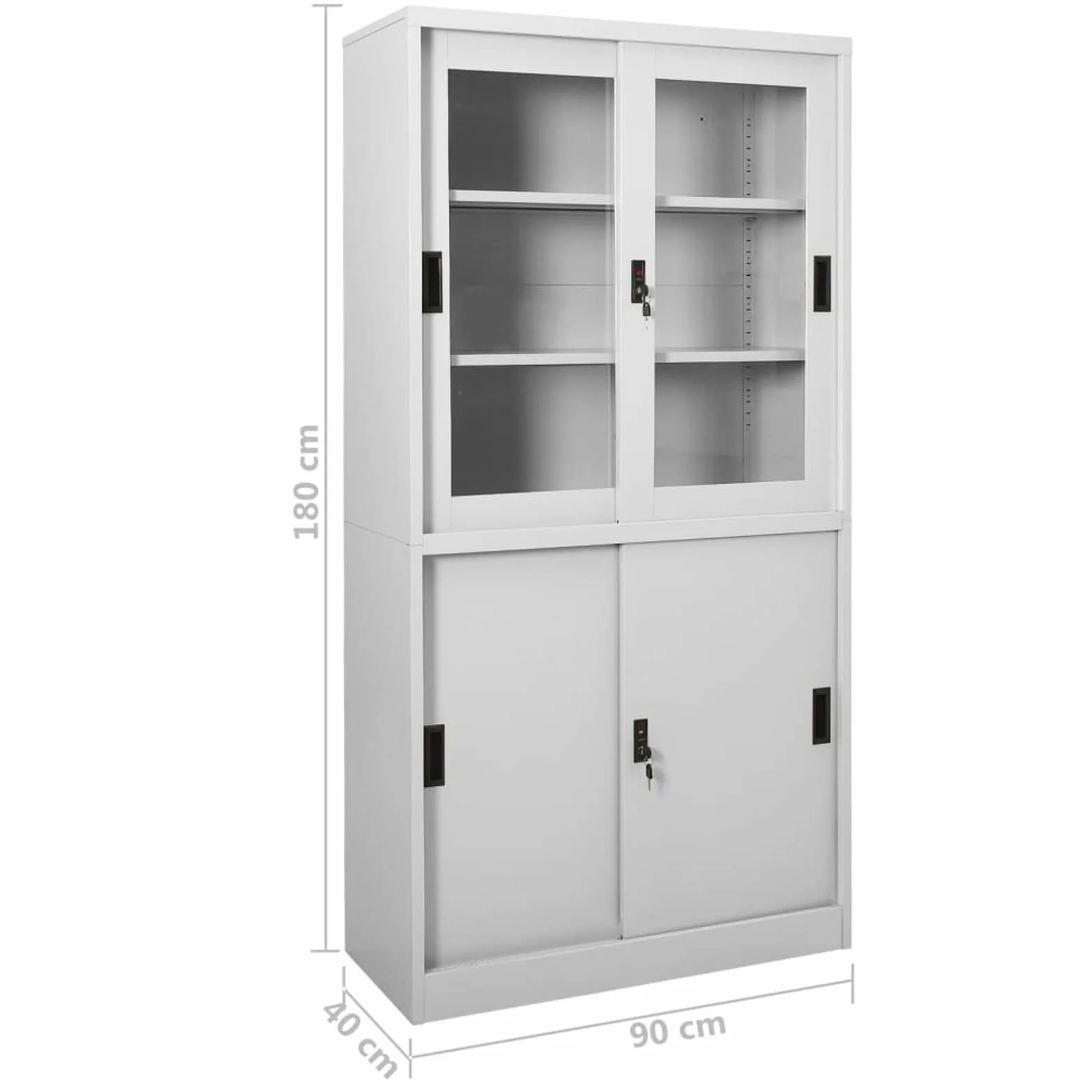 Gecheer Armadio con Anta Scorrevole Grigio Chiaro 90x40x180 cm Acciaio