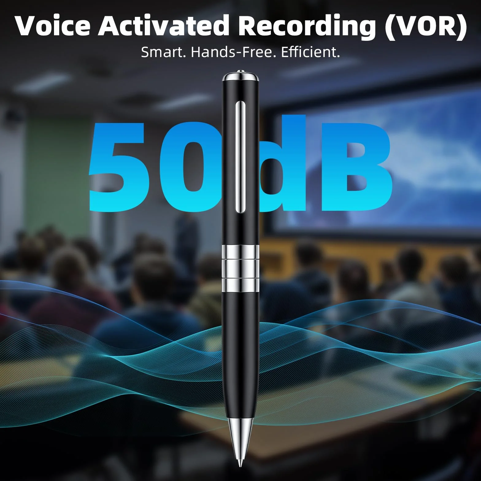 Penna registrazione vocale 64 GB - Dittafono Registratore Vocale automatico e continuo tramite attivazione rotativa, Registratore Vocale Spia Discreta per Corsi, Incontri, Interviste