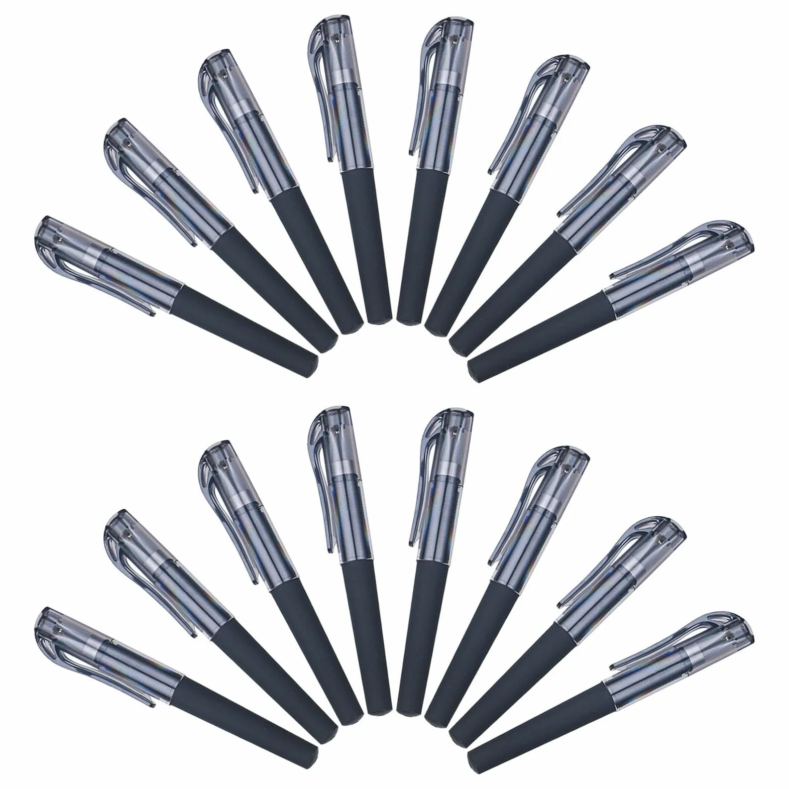 50 Penne Gel Tascabili Punta Fine 0,5 Mm, Penne da Viaggio Compatte Cappuccio, Inchiostro Nero Resistente per Scuola, Ufficio e Appunti Quotidiani