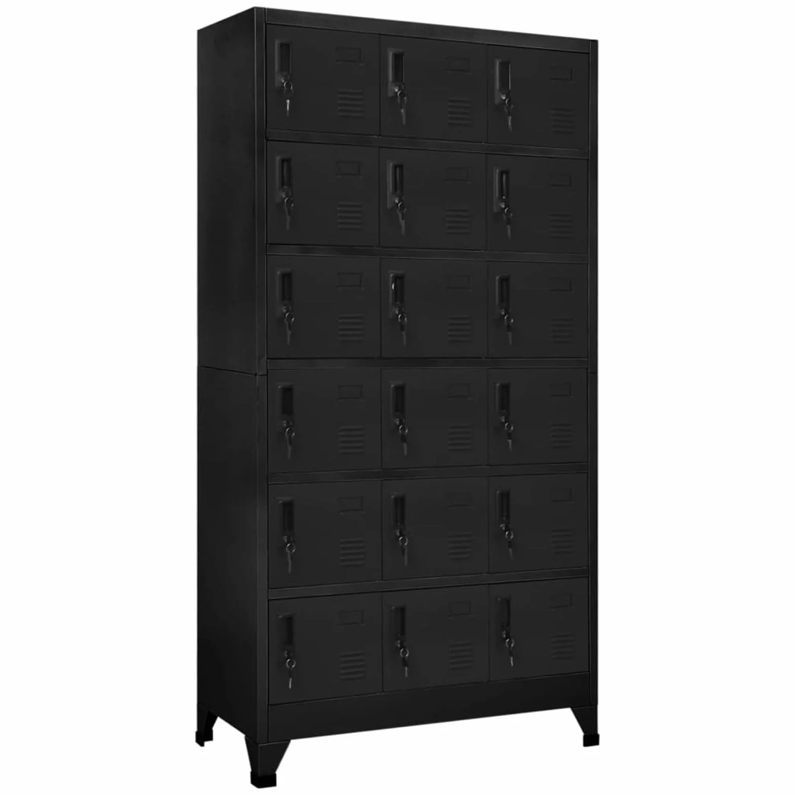 Gecheer Armadietto con Serratura Nero 90x40x180 cm in Acciaio
