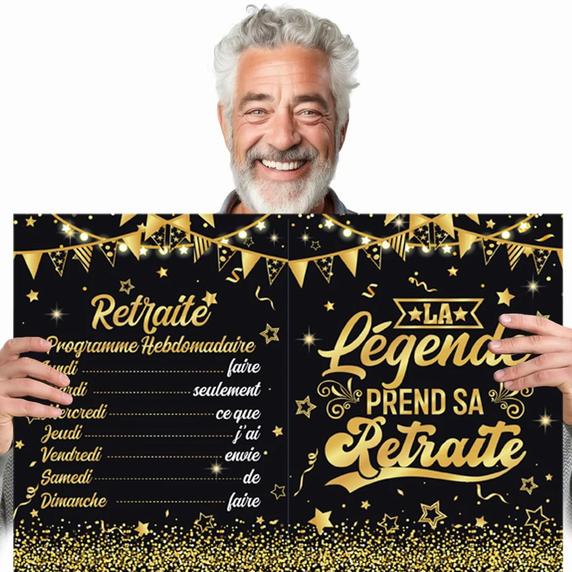 Biglietto di pensionamento grande, regalo di addio al lavoro per uomini e donne, decorazione