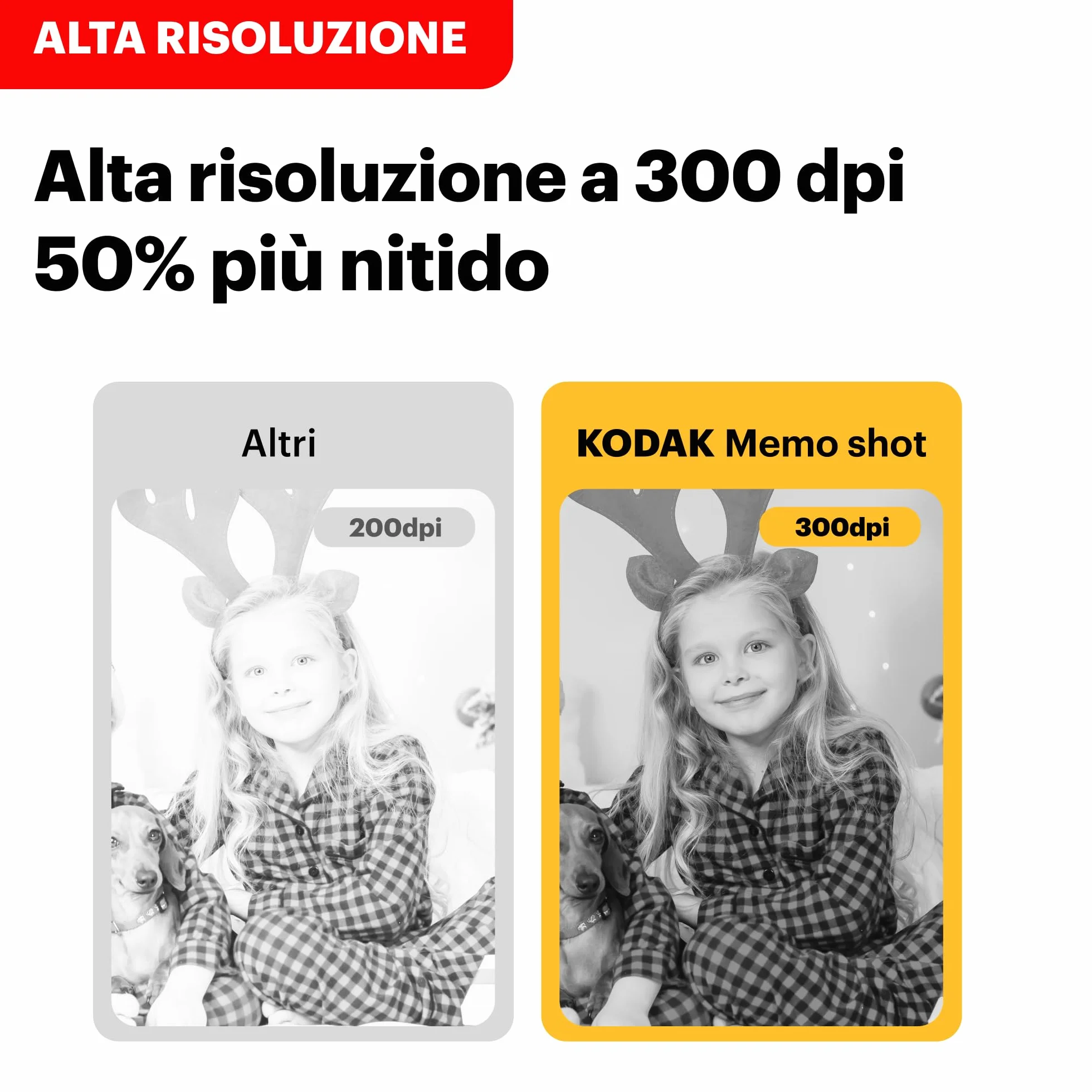 KODAK Memo Shot ERA Fotocamera Digitale Istantanea e Stampante per Etichette, Bianca