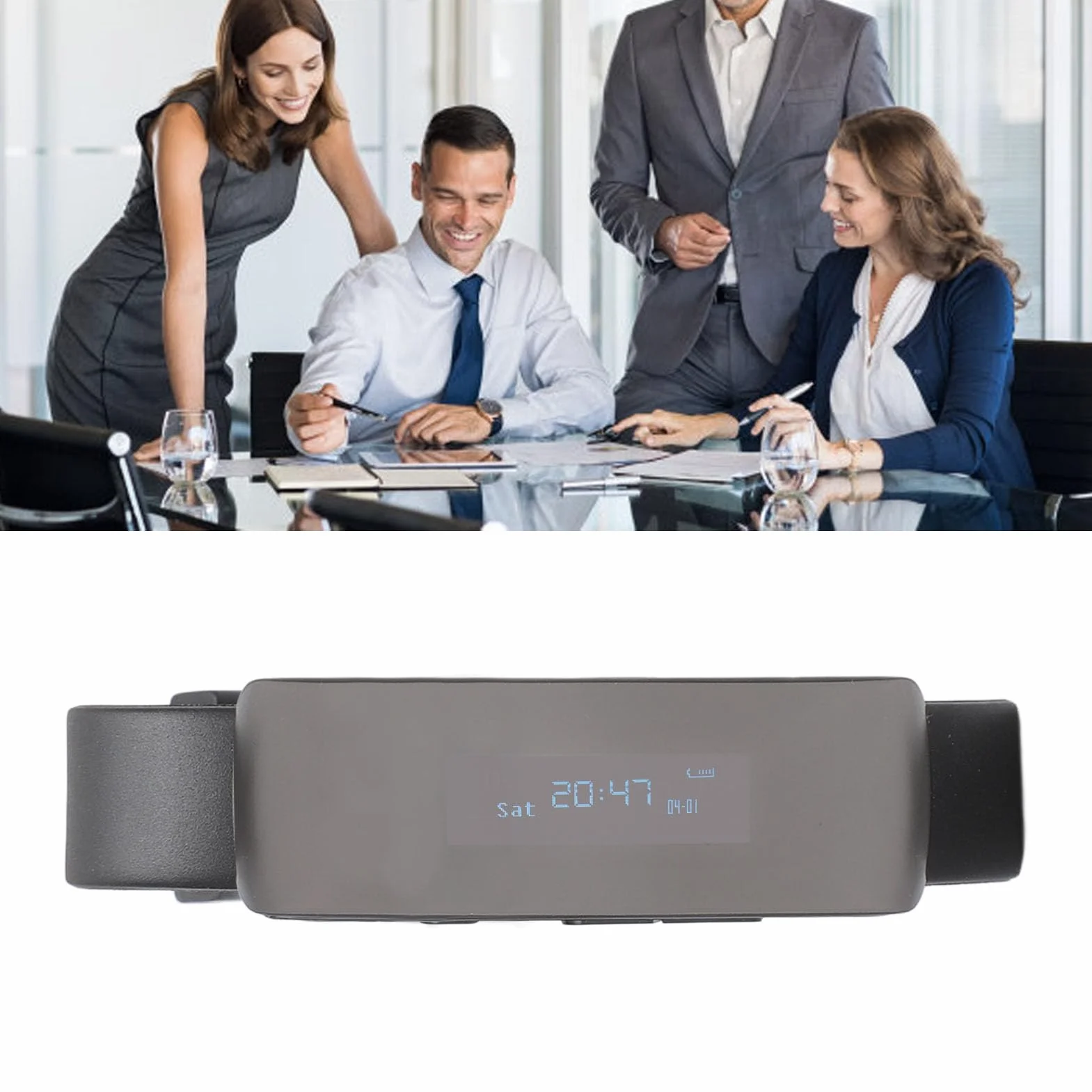 Orologio del Registratore Vocale con Tecnologia di Riduzione del Rumore, Lettore MP3 da 8 GB e Display Chiaro per Riunioni e Lezioni (4G)