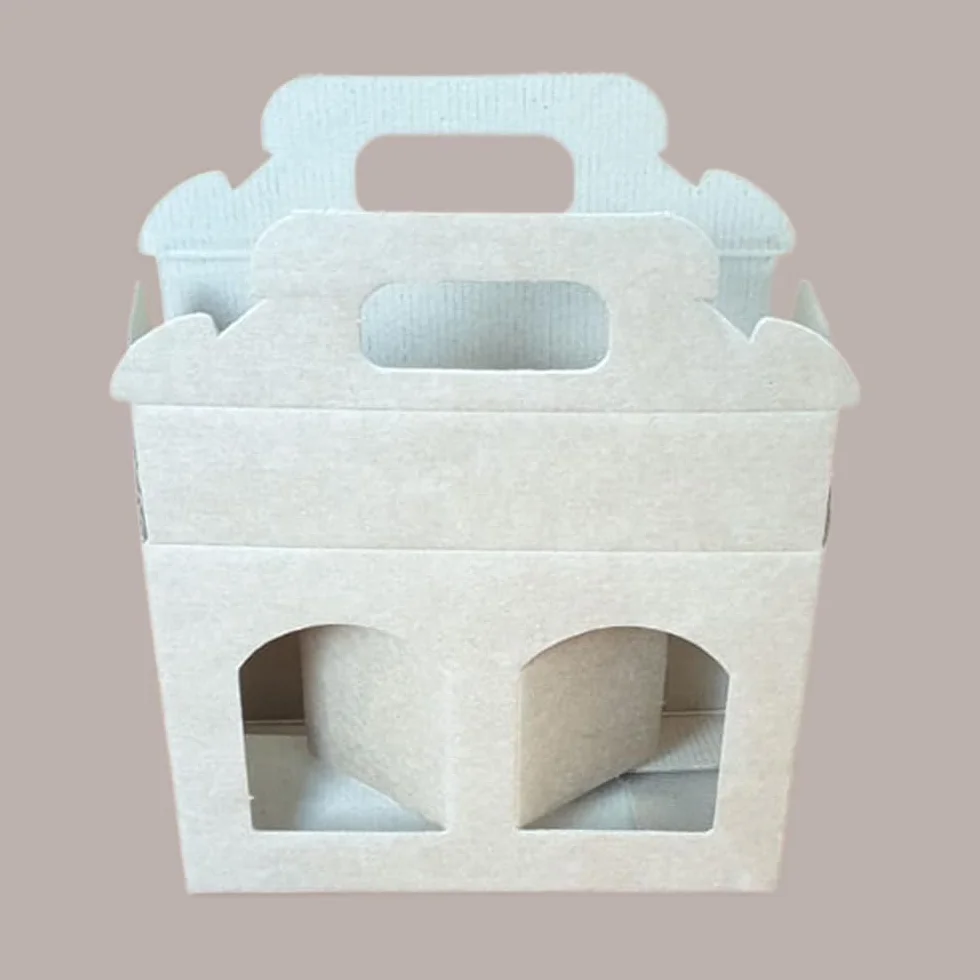 Lucgel Scatola Astuccio Porta 2 Vasetti Salse Creme in Cartoncino Avana 170x80H120mm 10 pezzi